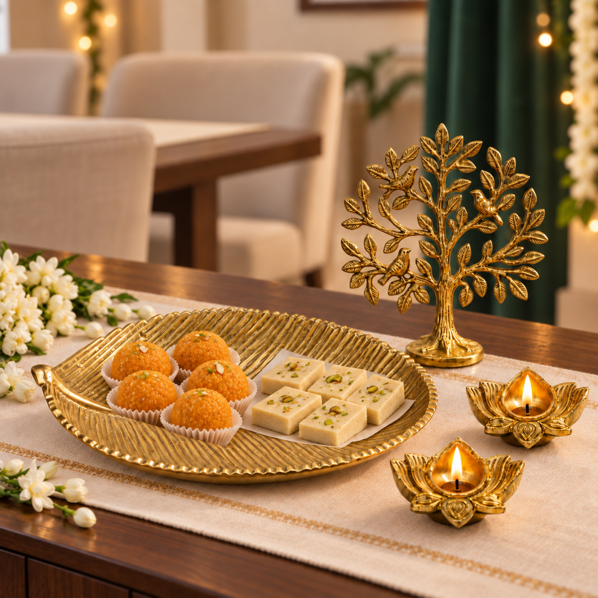Griha Pravesh Housewarming Hamper - Brass Kalpvriksh Gift Set