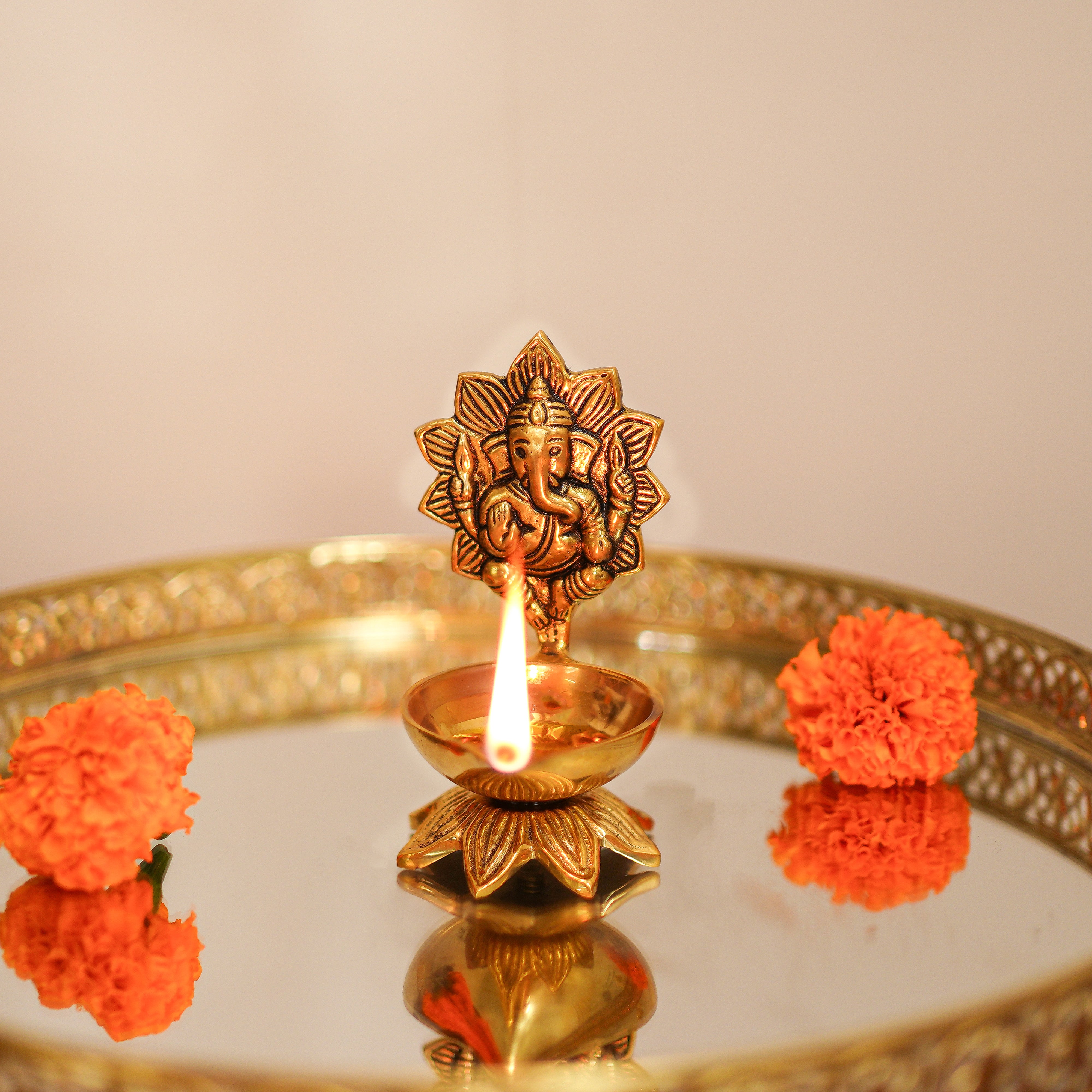 Brass Ganesha Diya