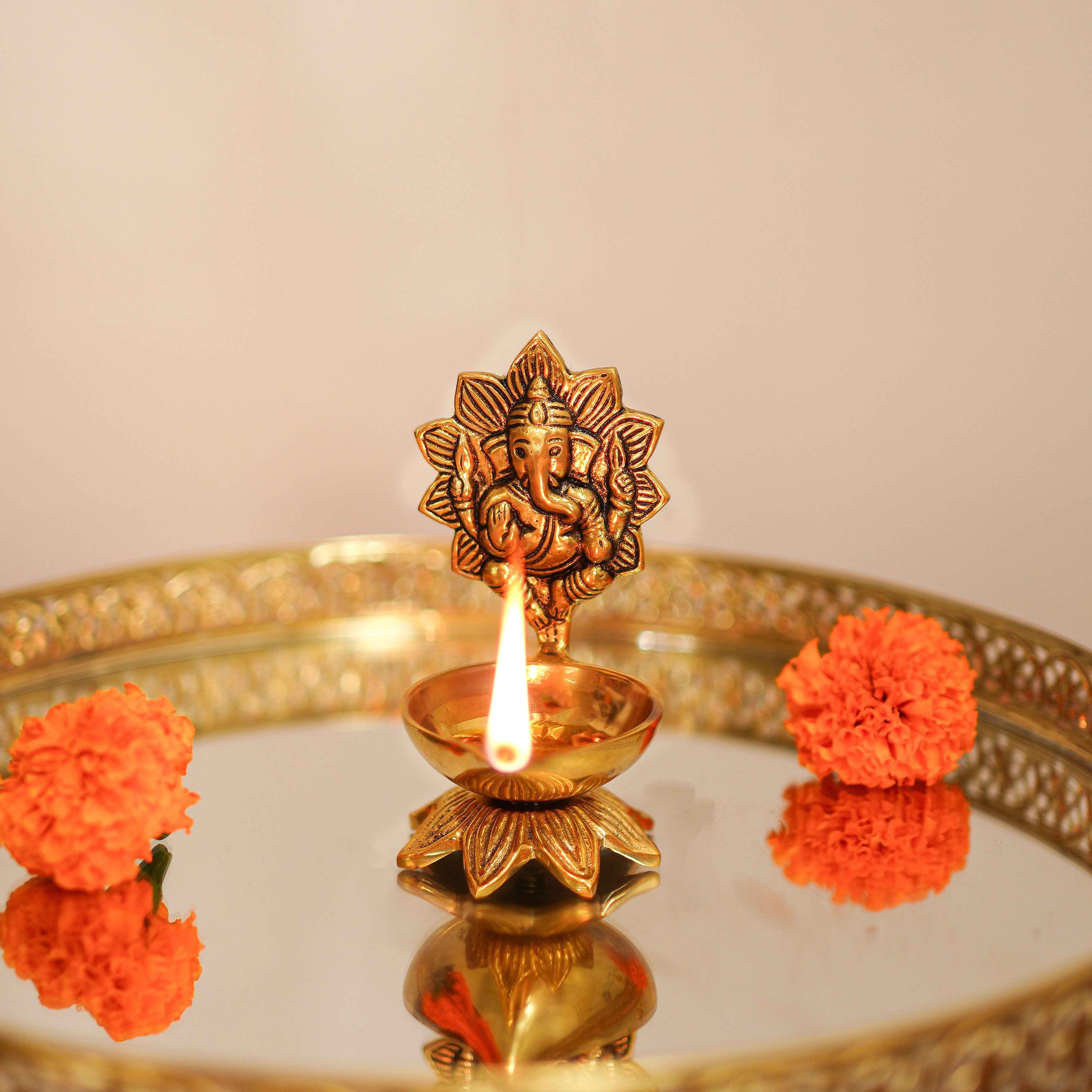 Brass Ganesha Diya