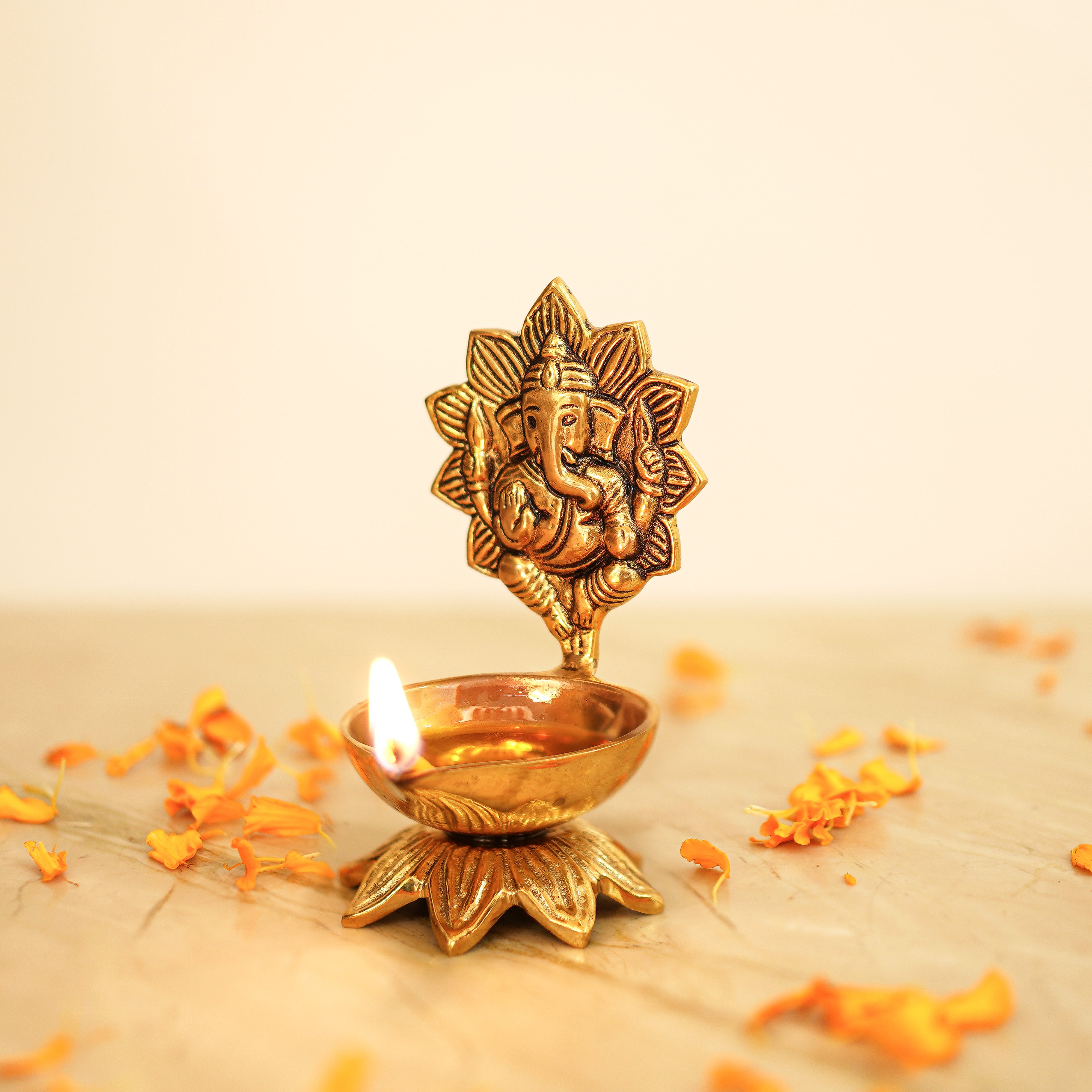 Brass Ganesha Diya