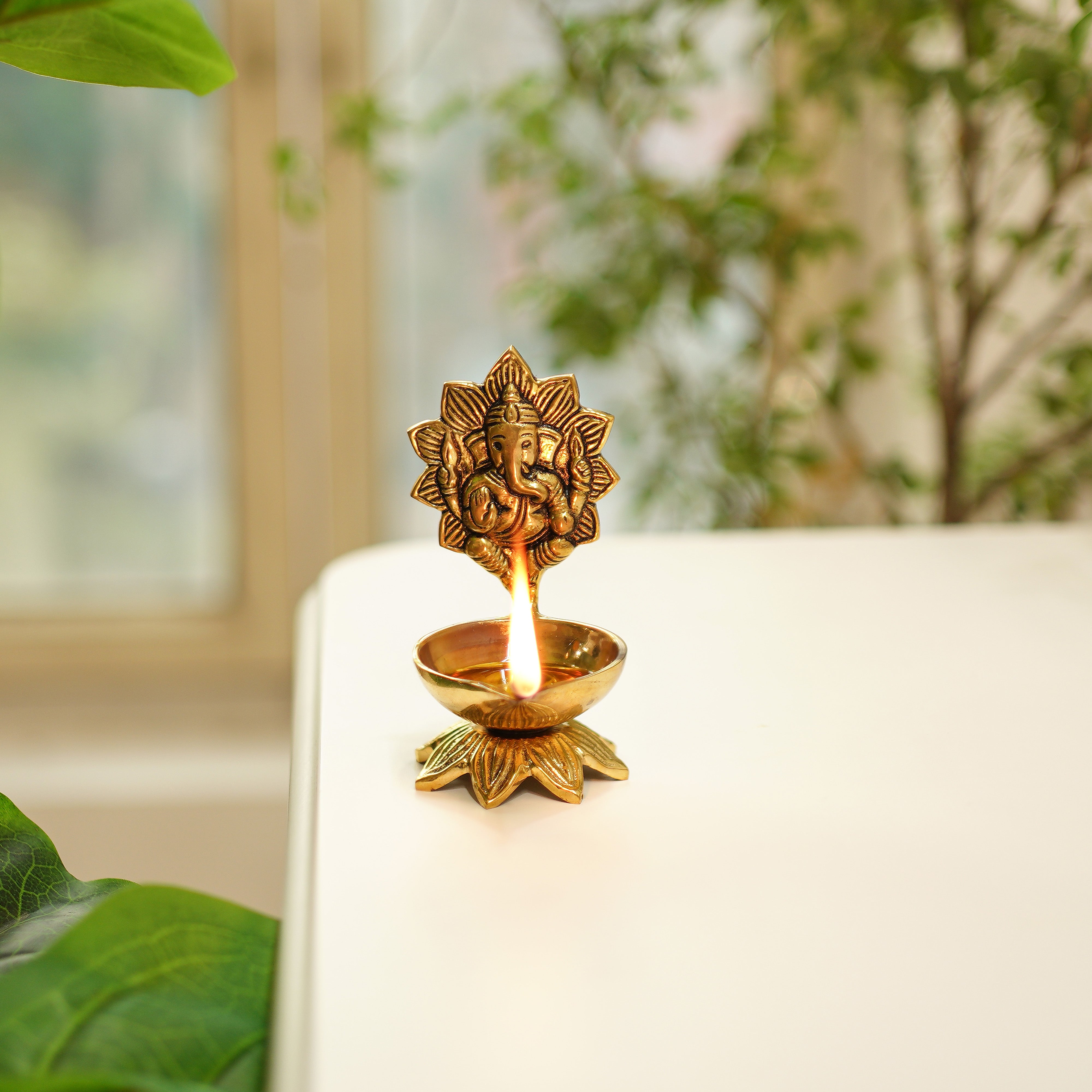 Brass Ganesha Diya