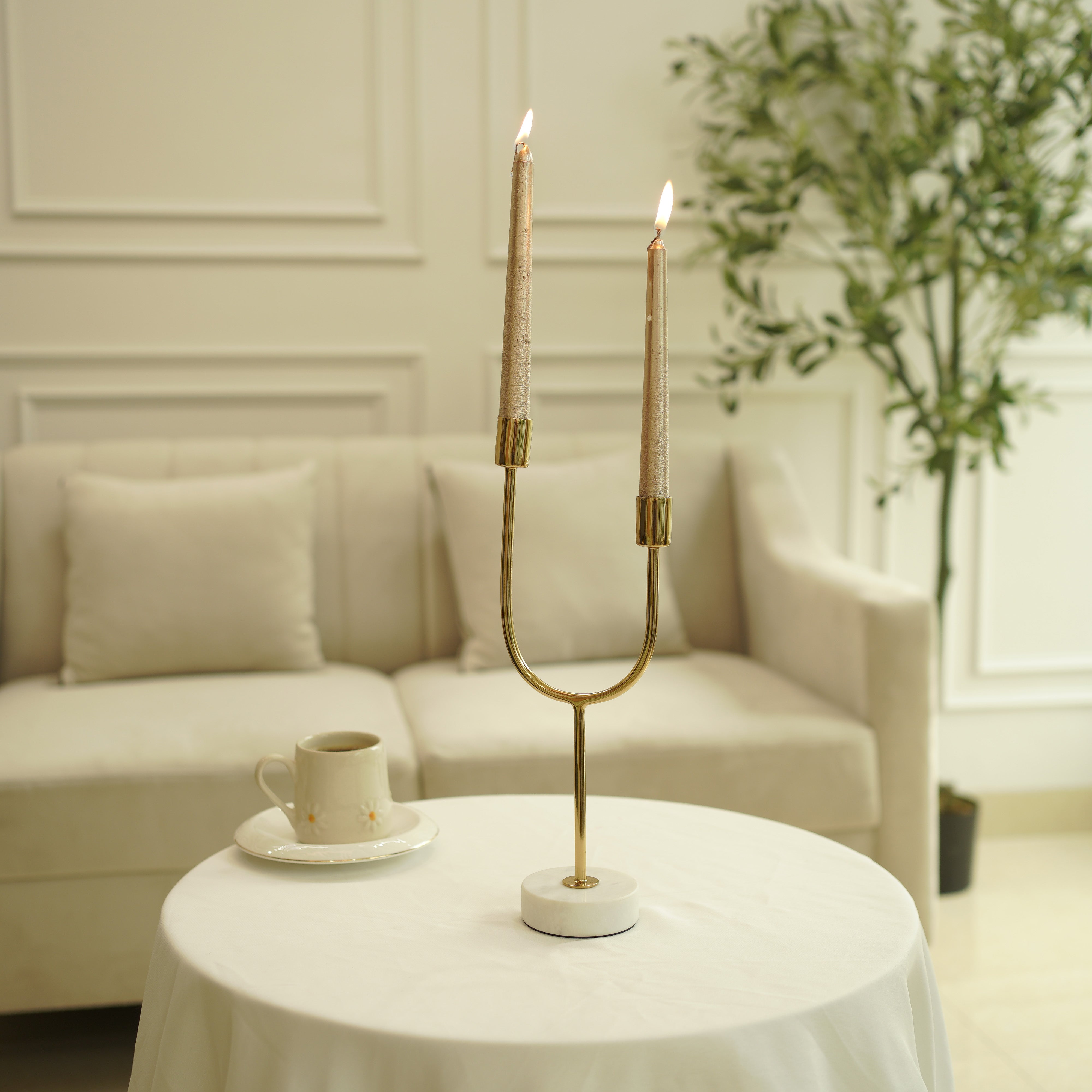 Golden Arc Dual Candle Holder