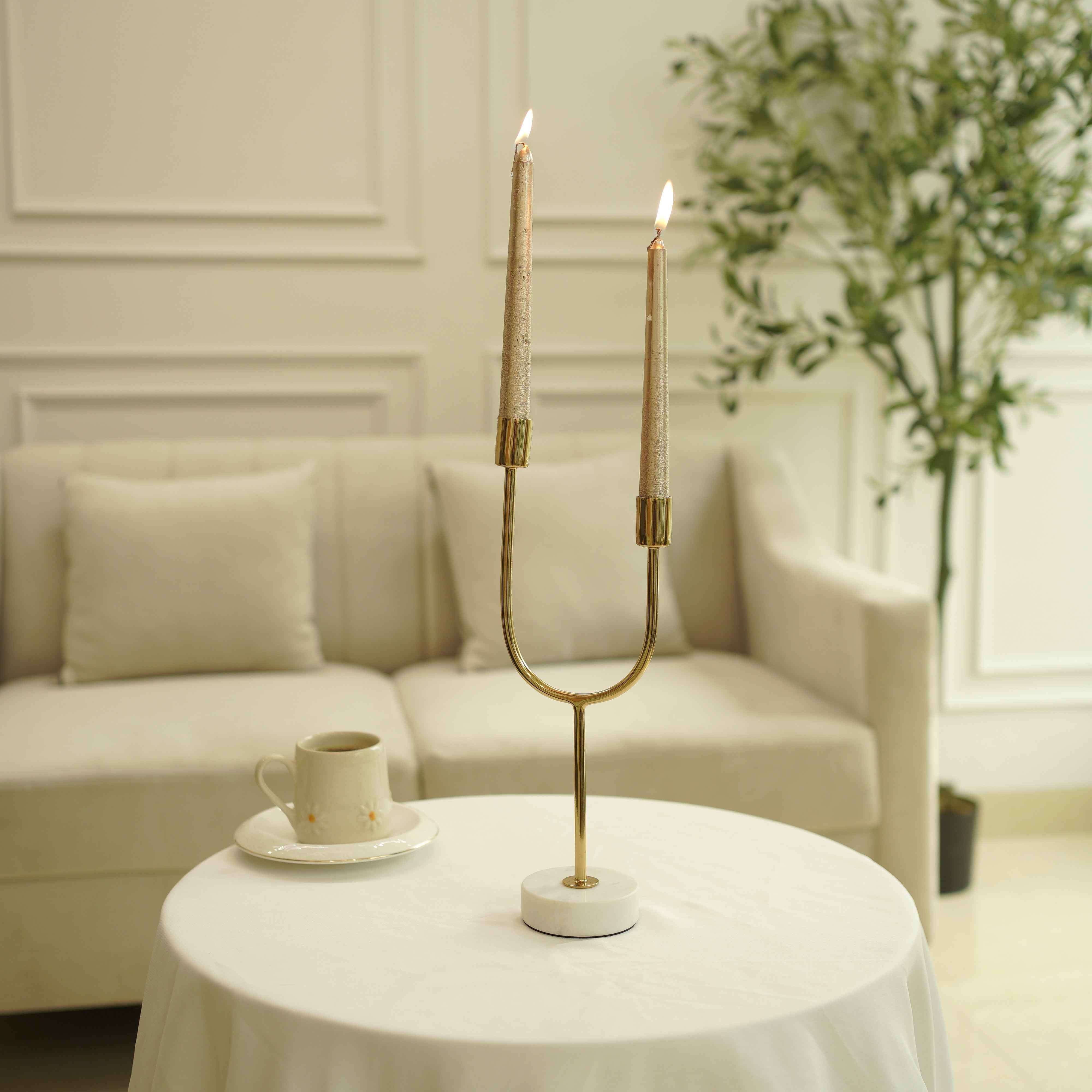 Golden Arc Dual Candle Holder