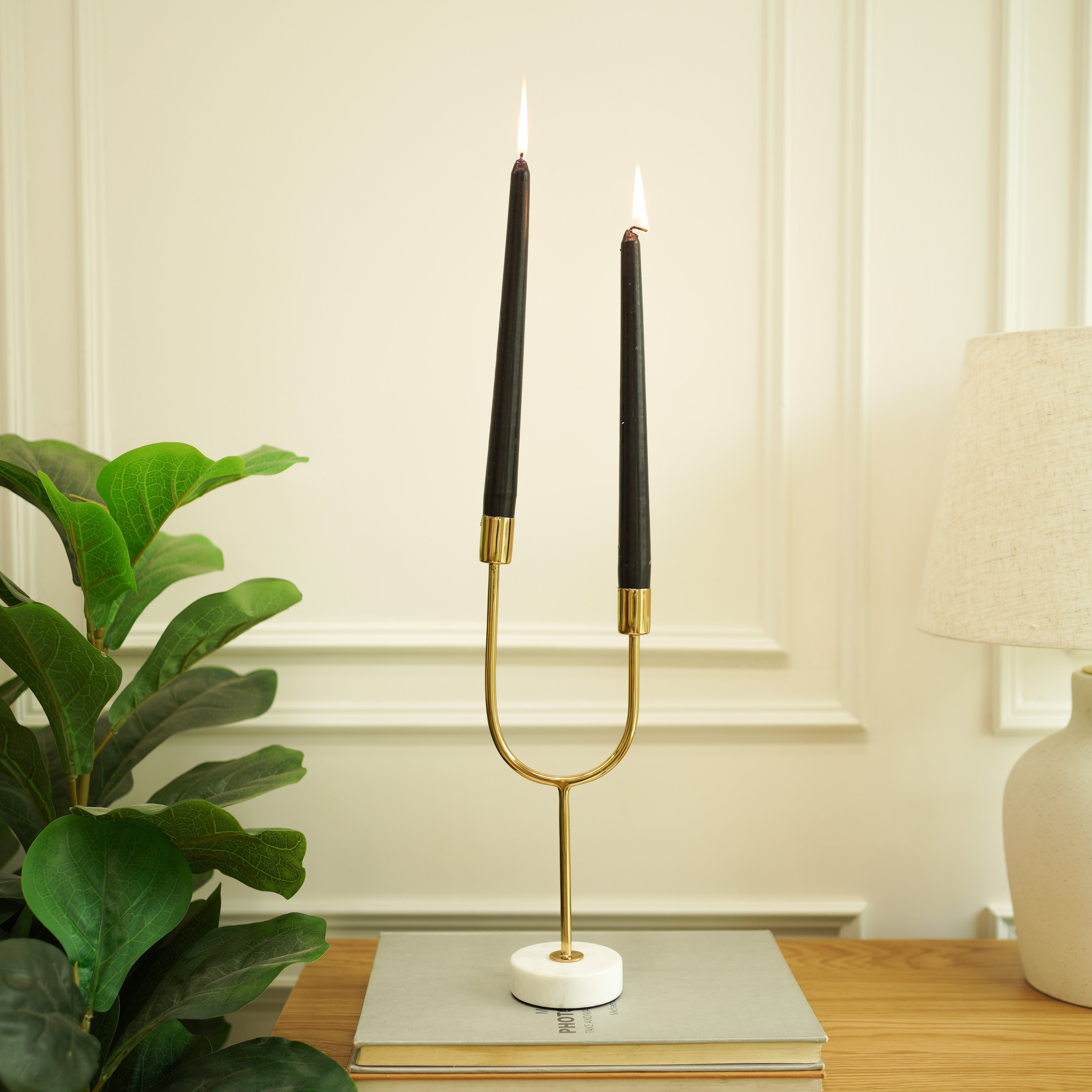 Golden Arc Dual Candle Holder
