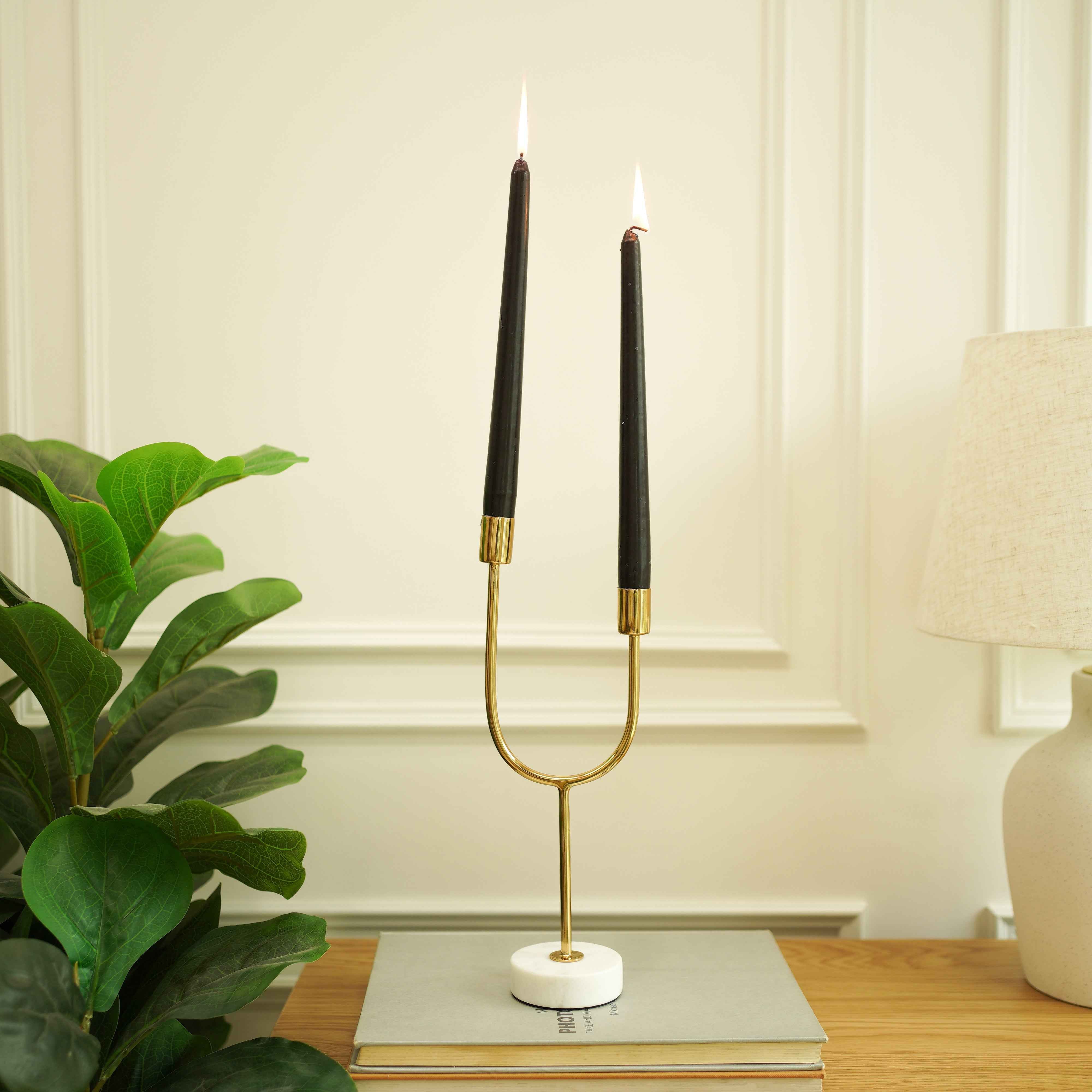 Golden Arc Dual Candle Holder