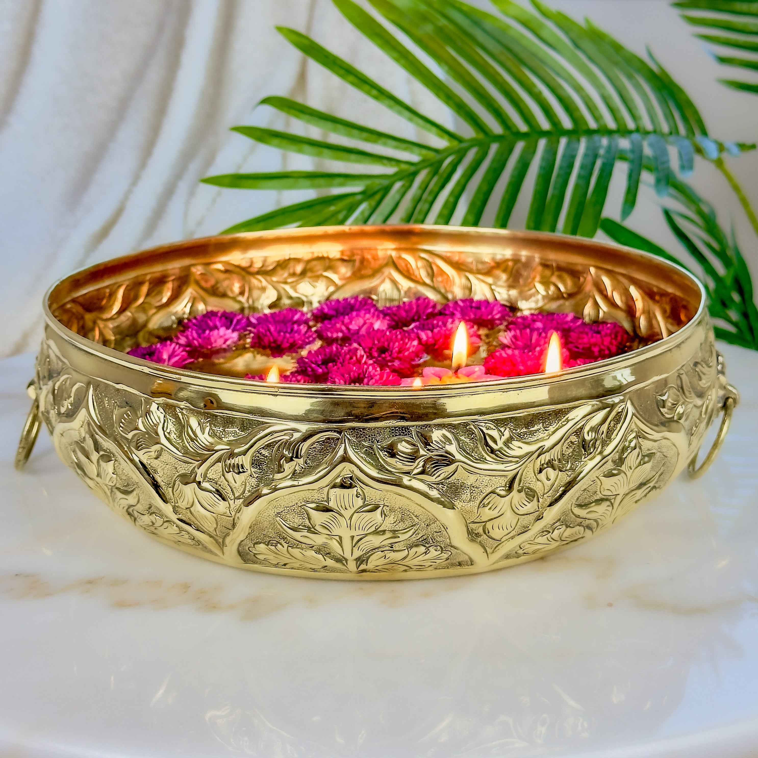 Gulmohar Chitai Brass Urli
