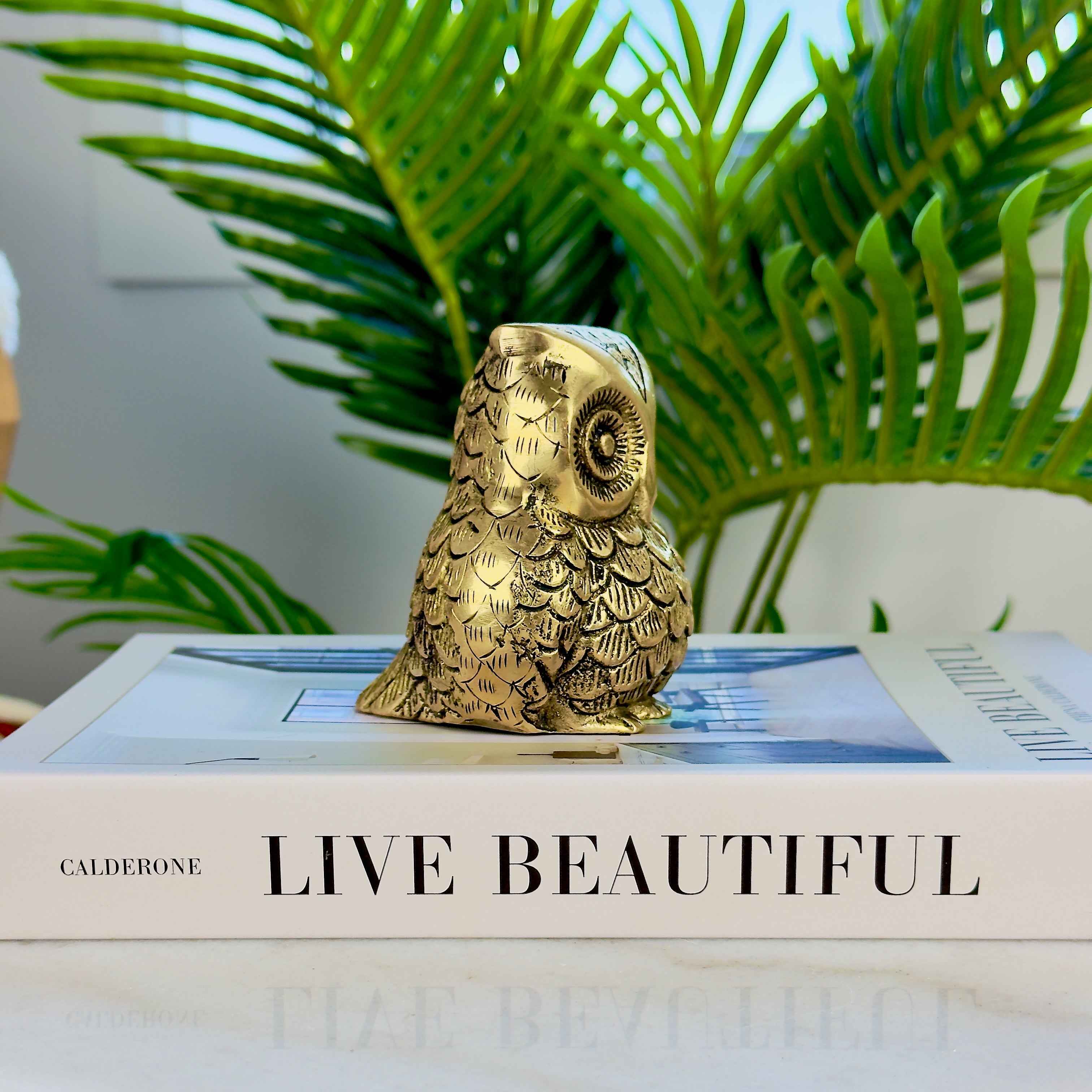 Brass Owl Statue