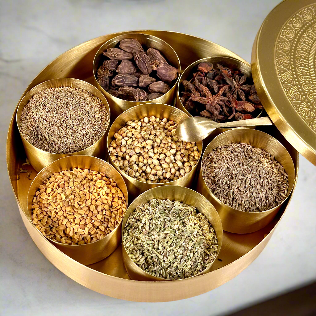 Brass Spice Box with Gift Box