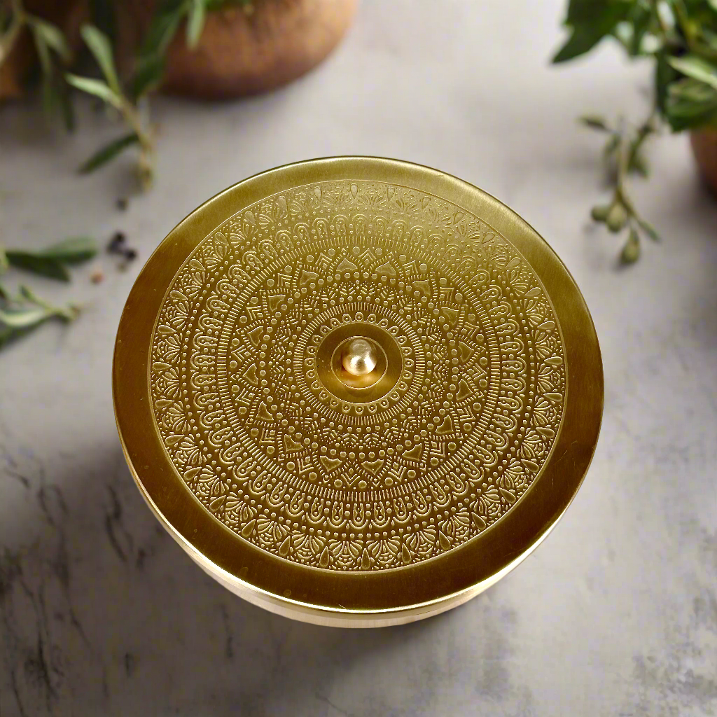 Brass Spice Box with Gift Box