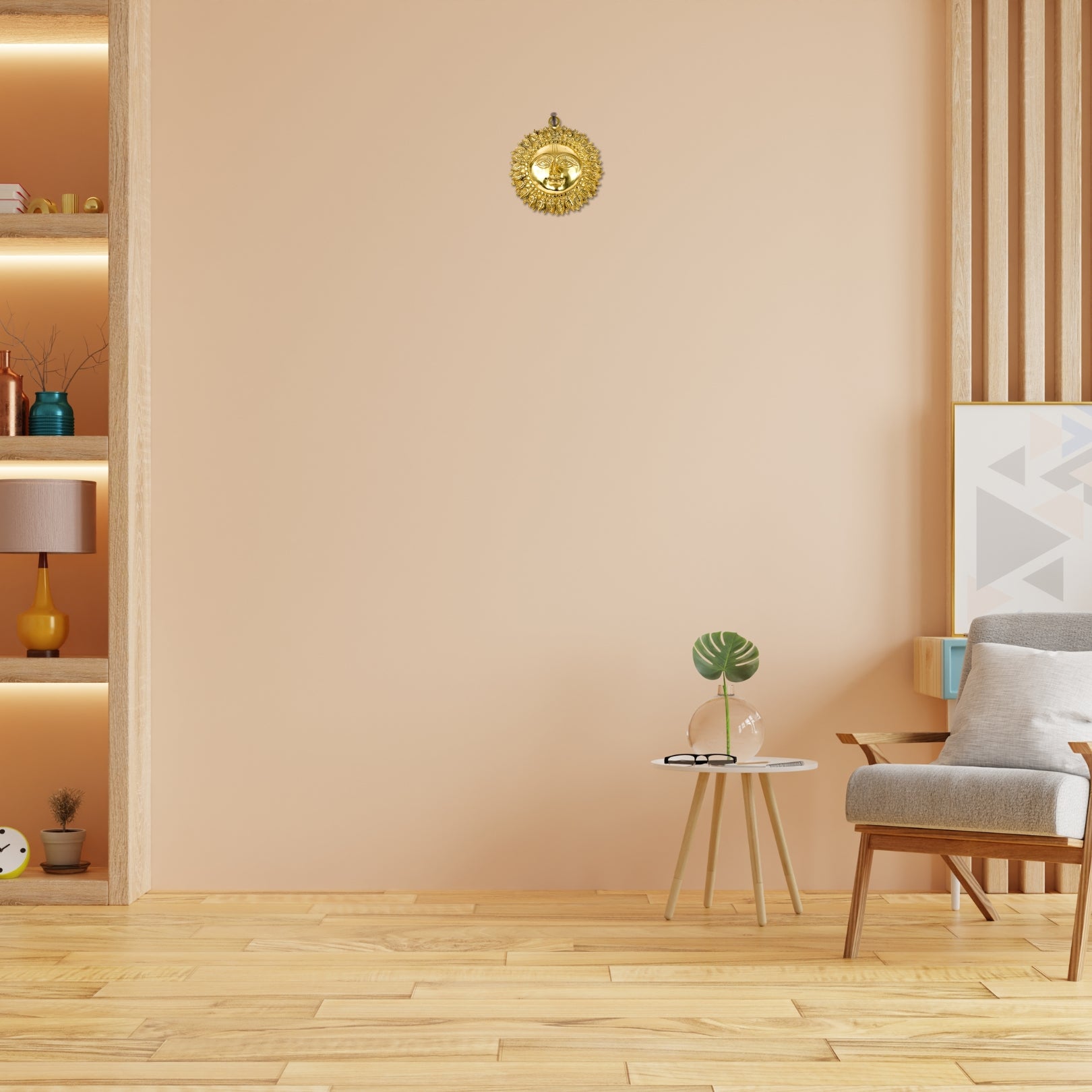 Product image of a Brass Sun Idol from Indian Impressions, featuring a radiant design with intricate detailing symbolizing energy and vitality. Crafted from polished brass, this idol is ideal for Vastu, spiritual practices, home décor, or gifting, bringing positivity and warmth to any space.