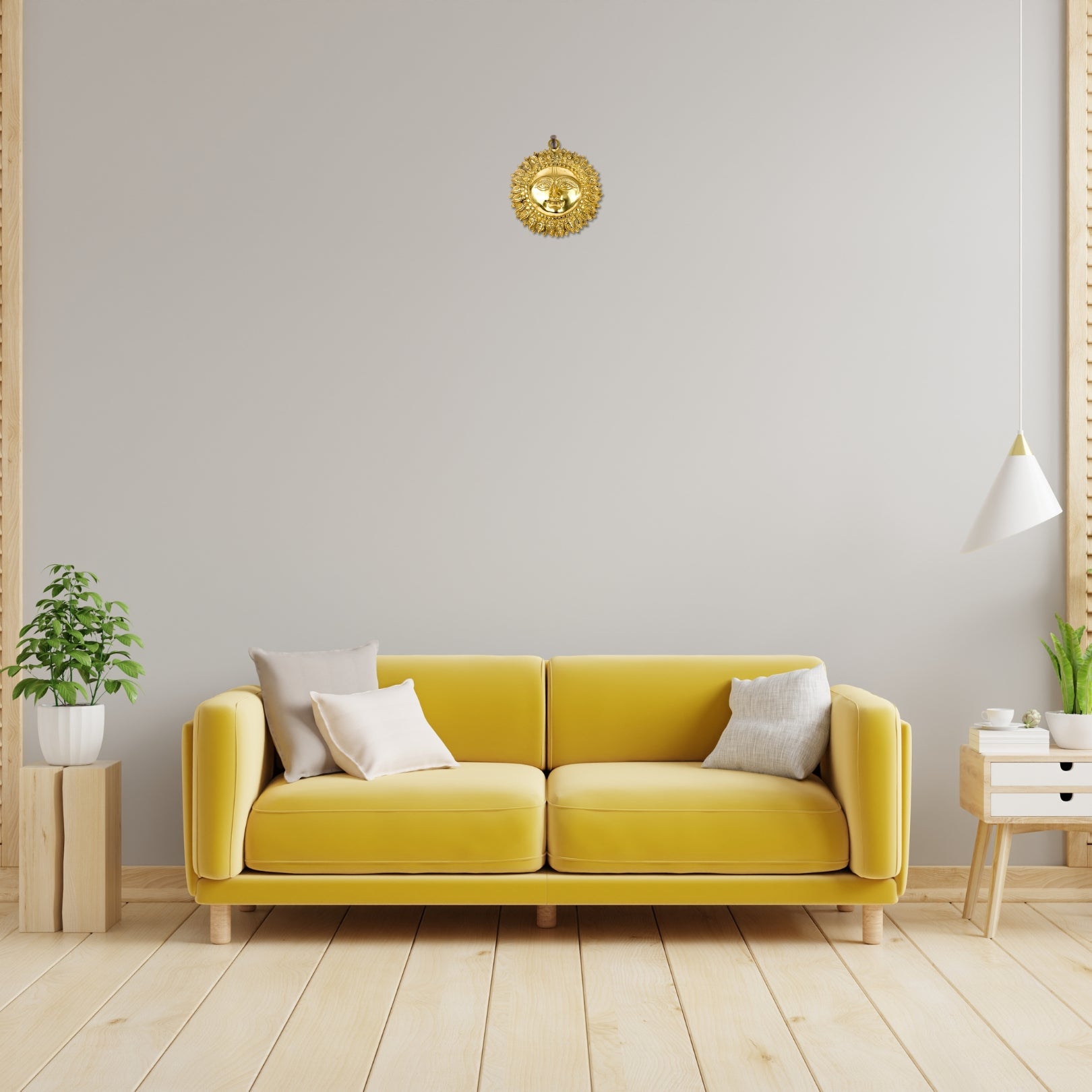 Product image of a Brass Sun Idol from Indian Impressions, featuring a radiant design with intricate detailing symbolizing energy and vitality. Crafted from polished brass, this idol is ideal for Vastu, spiritual practices, home décor, or gifting, bringing positivity and warmth to any space.