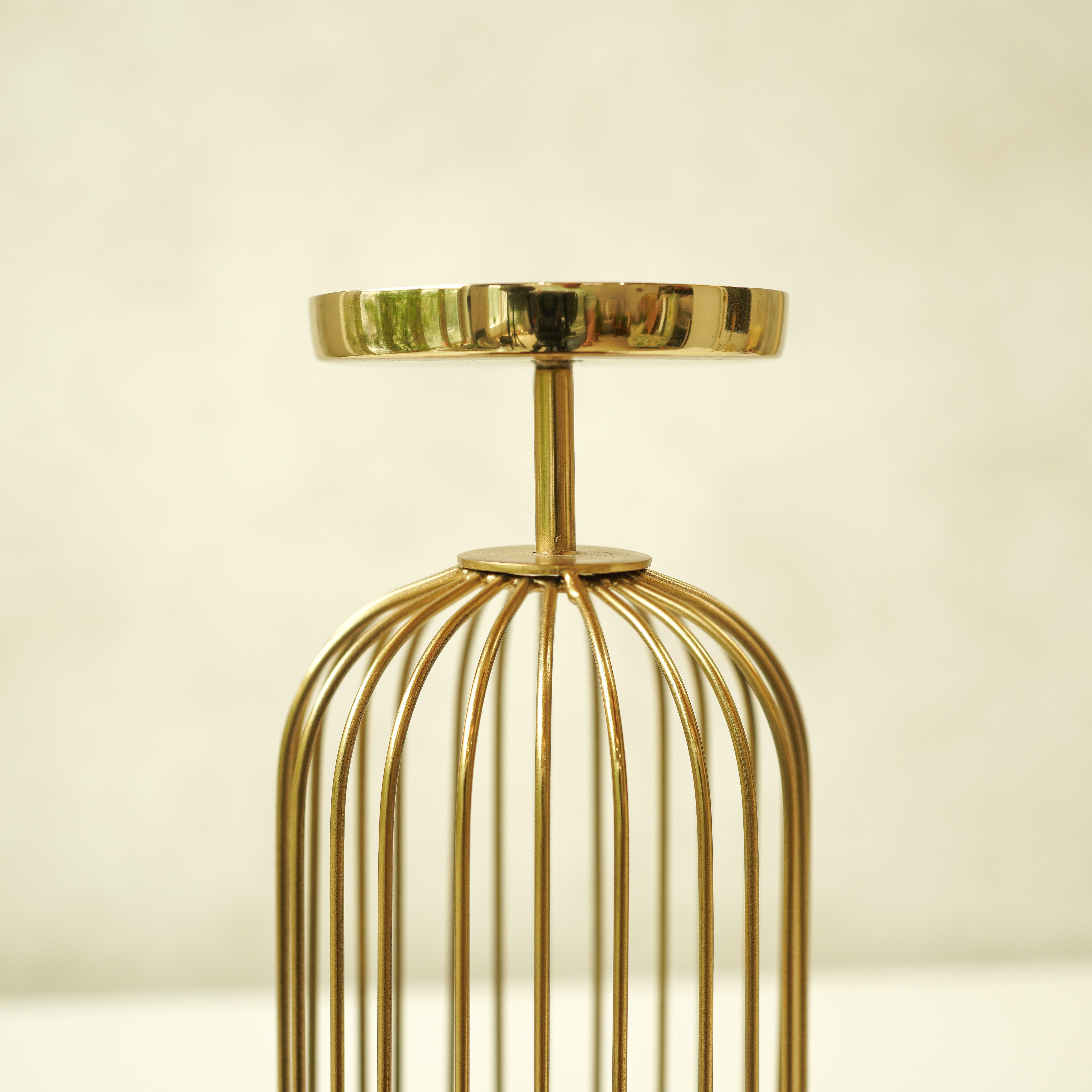 Cage Candle Holder | Gold