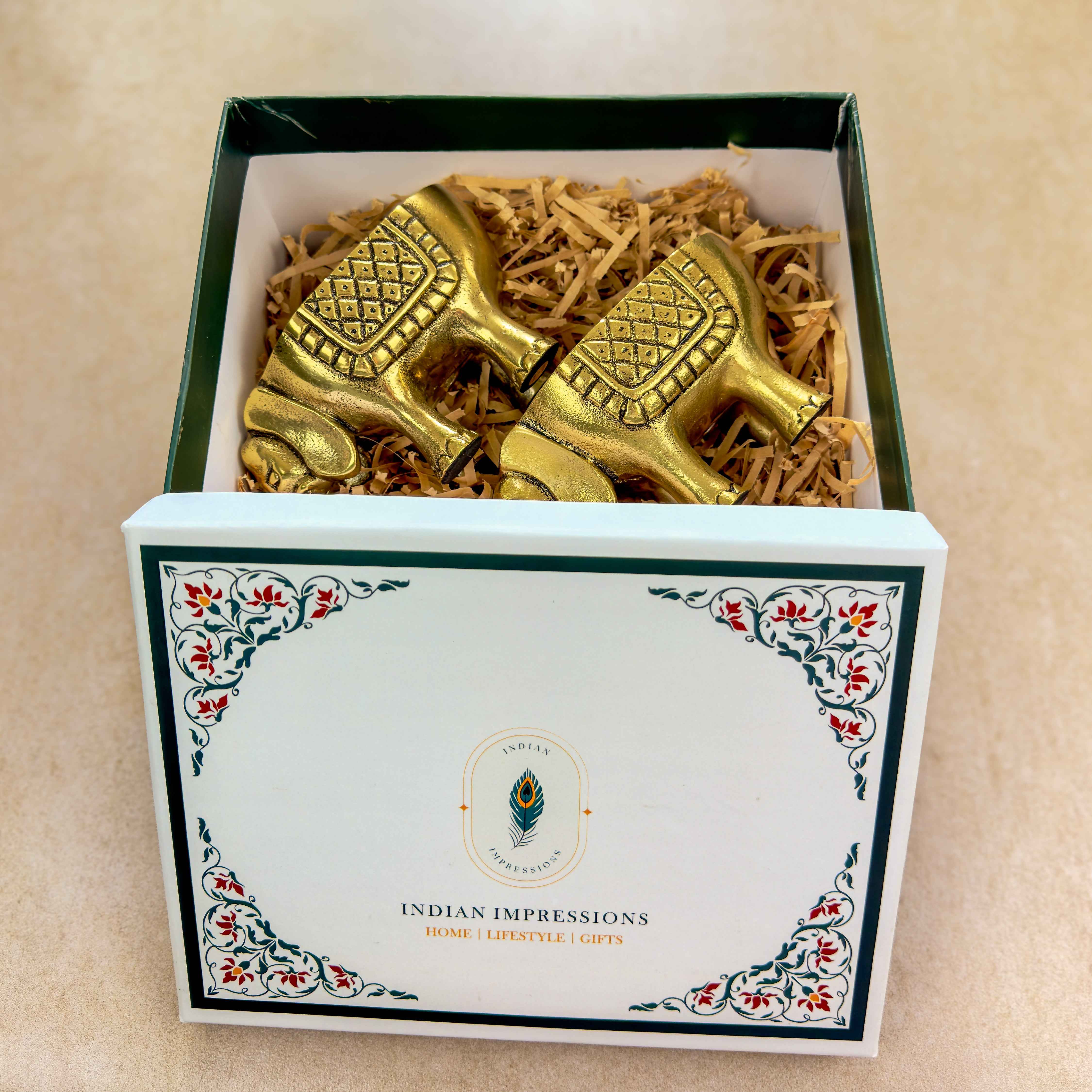 Elephant Antique Brass Finish with Gift Box