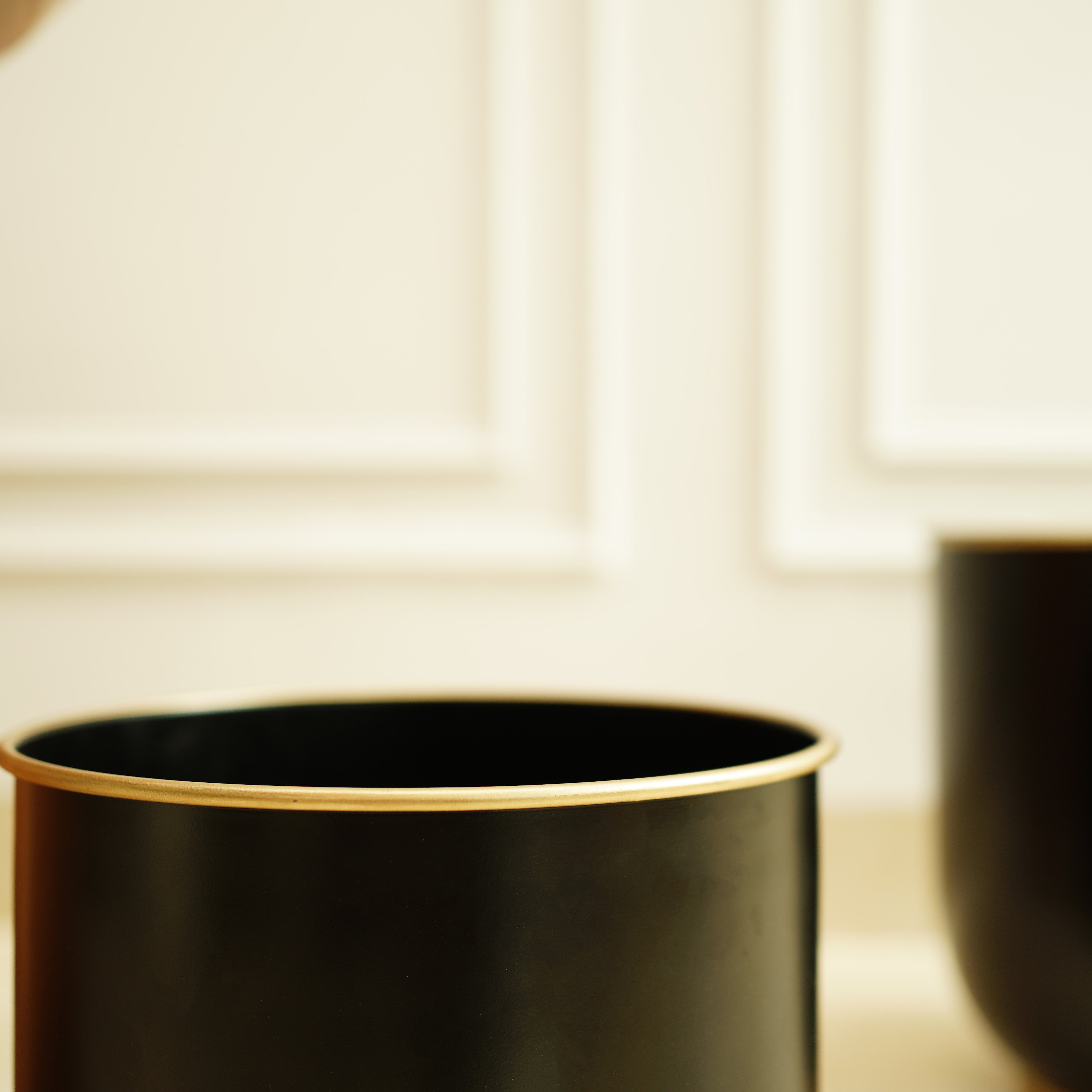 Floor Metal Planters, Set of 2 | Black