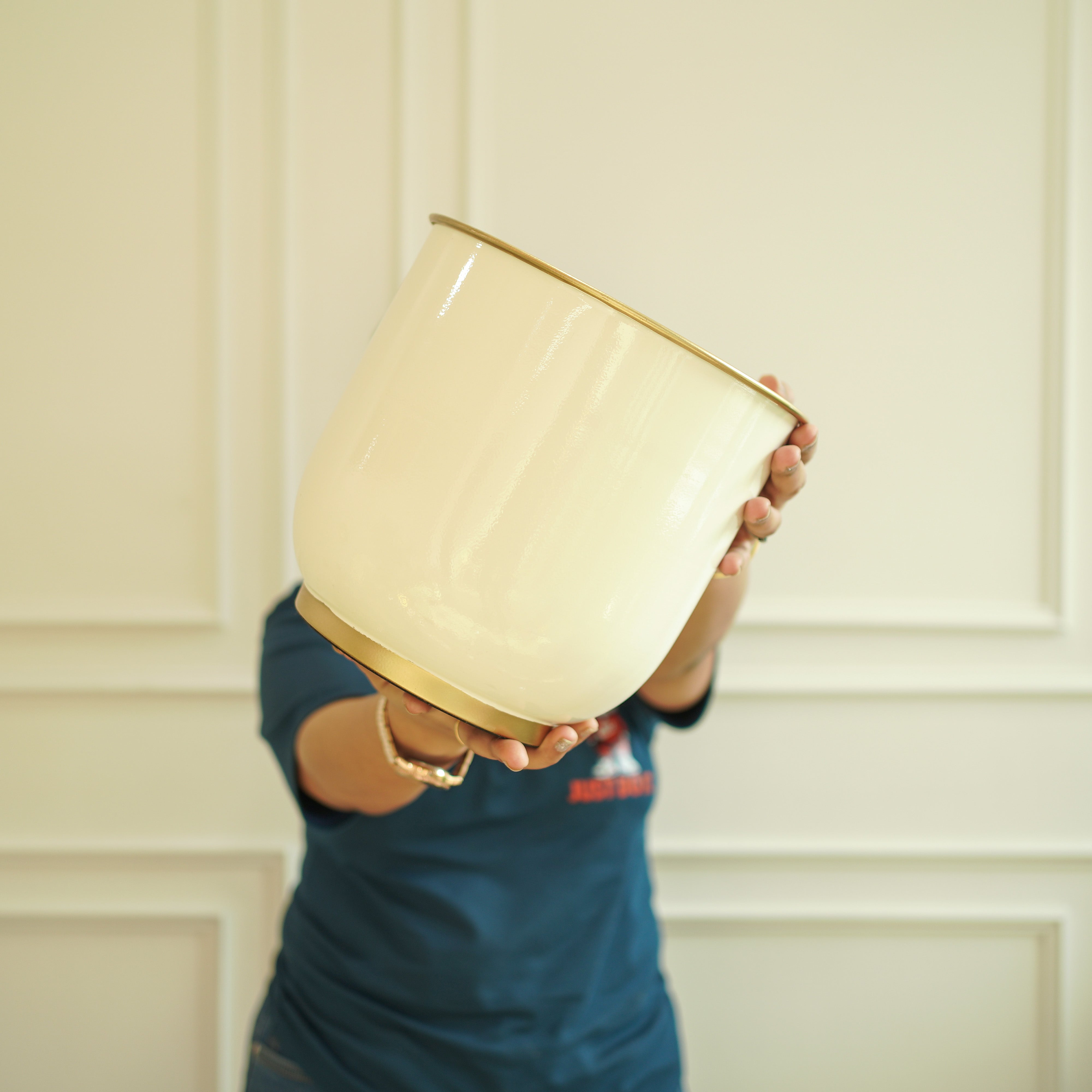 Floor Metal Planters, Set of 2 | White