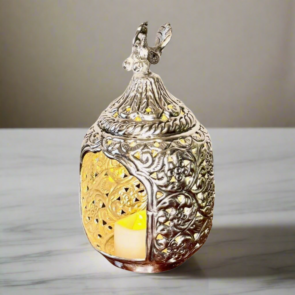 German Silver Peacock Tealight Holder