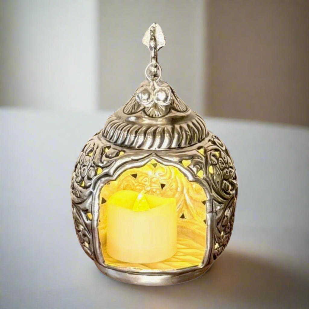German Silver Peacock Tealight Holder