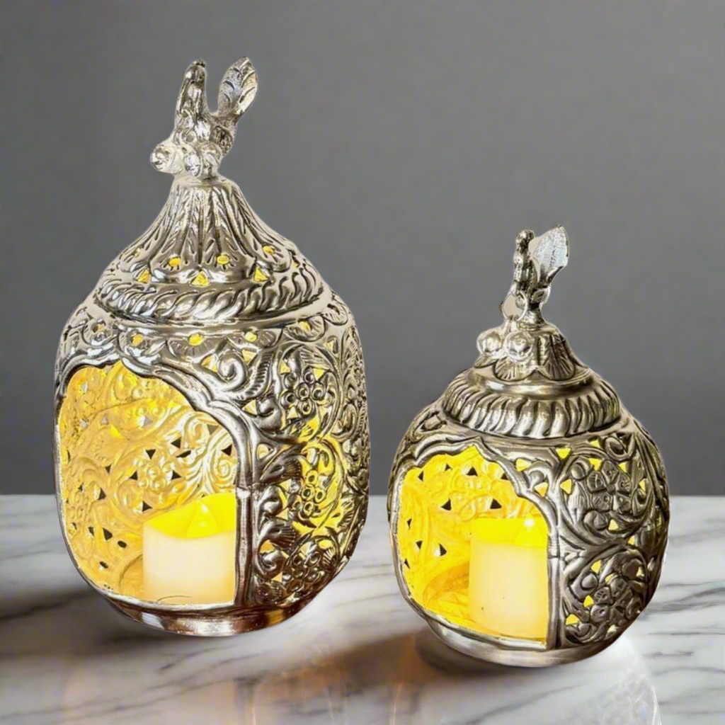 German Silver Peacock Tealight Holder