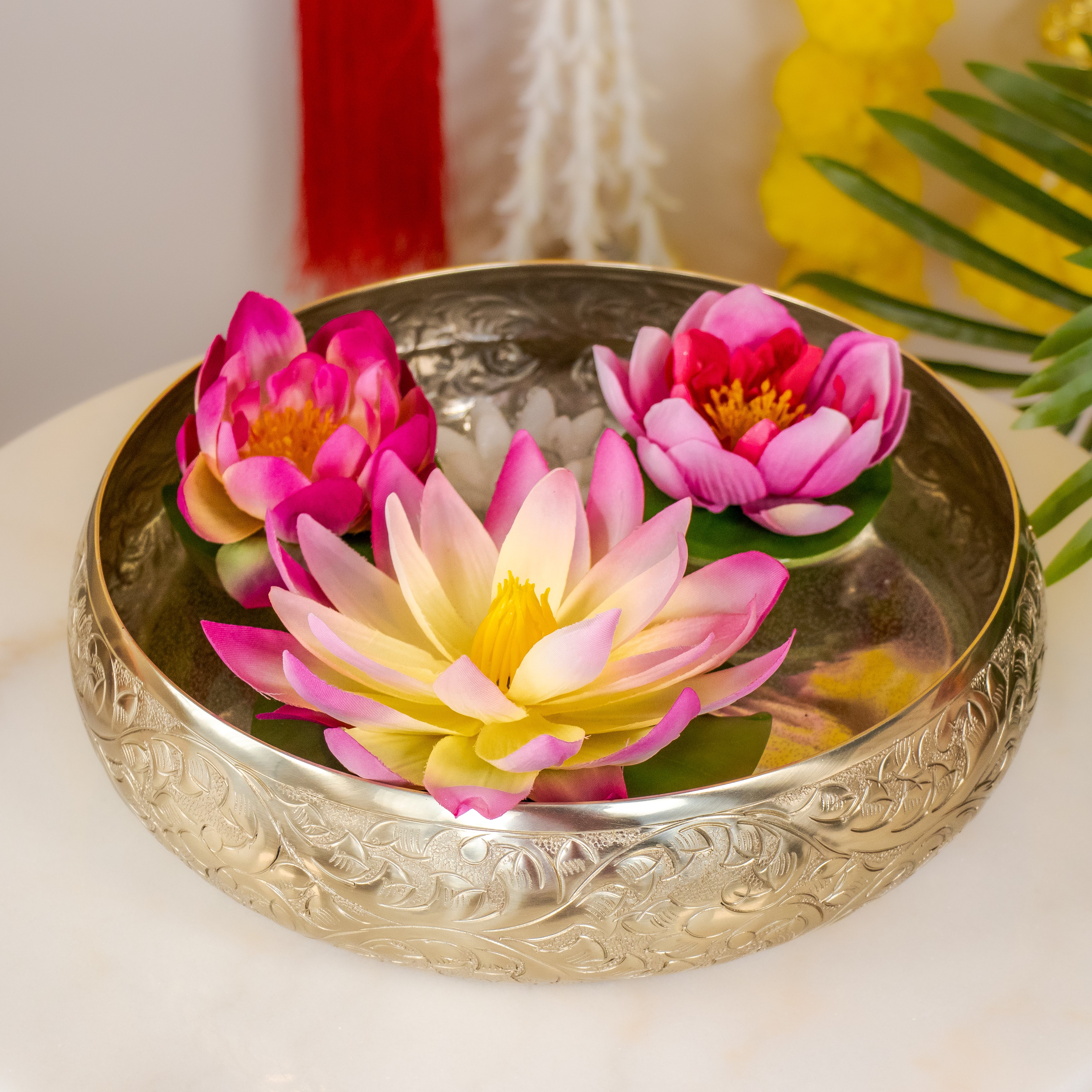 Ketaki Urli with lotus flower