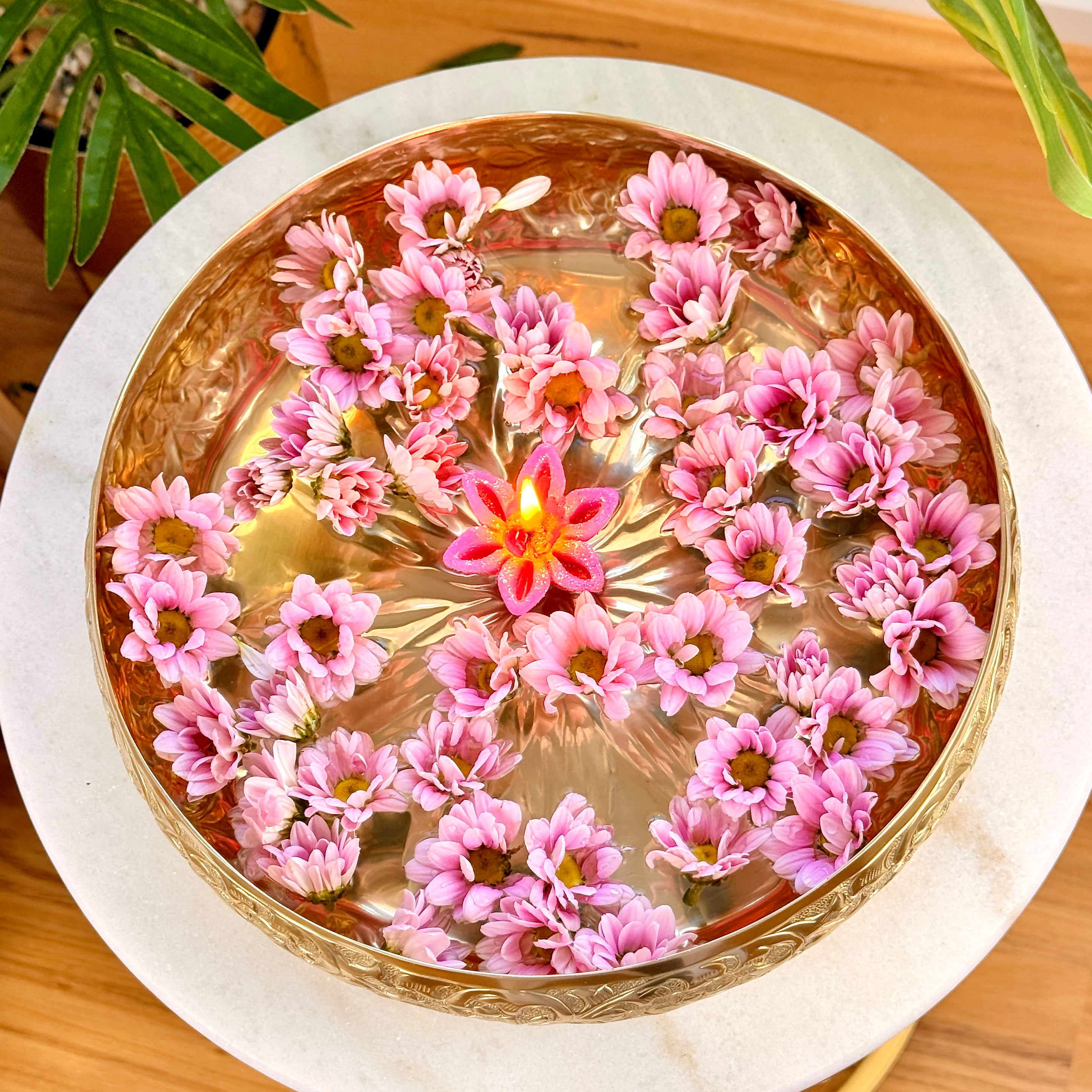 Product image of the Ketaki Chitai Urli from Indian Impressions, showcasing a beautifully handcrafted design with intricate detailing. Made from polished brass, this urli is perfect for Vastu, home décor, festive decorations, or gifting, adding an aura of elegance and traditional charm to any space.