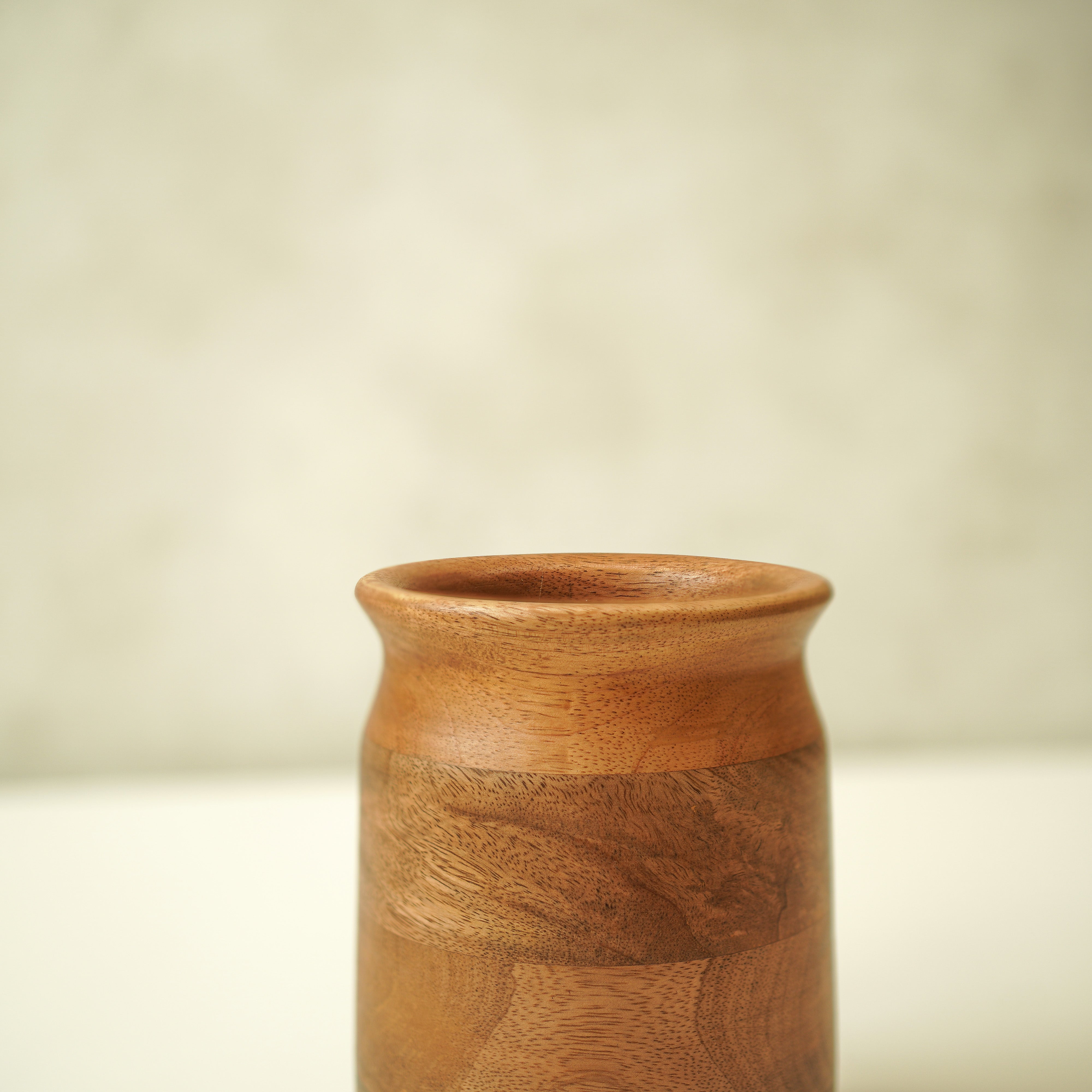 Mango Wood Flower Vase | Walnut Finish