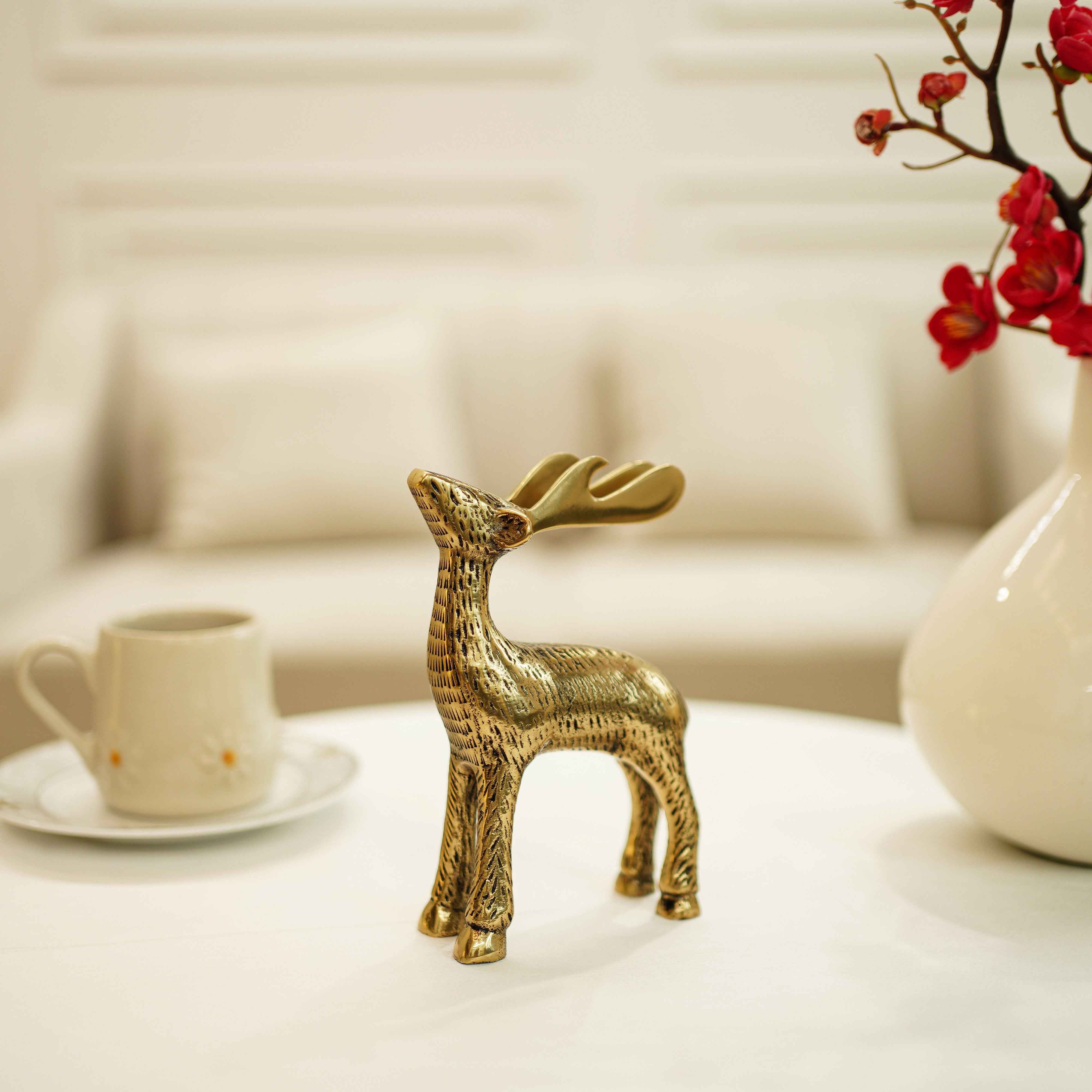Metal Deer Showpiece | Gold