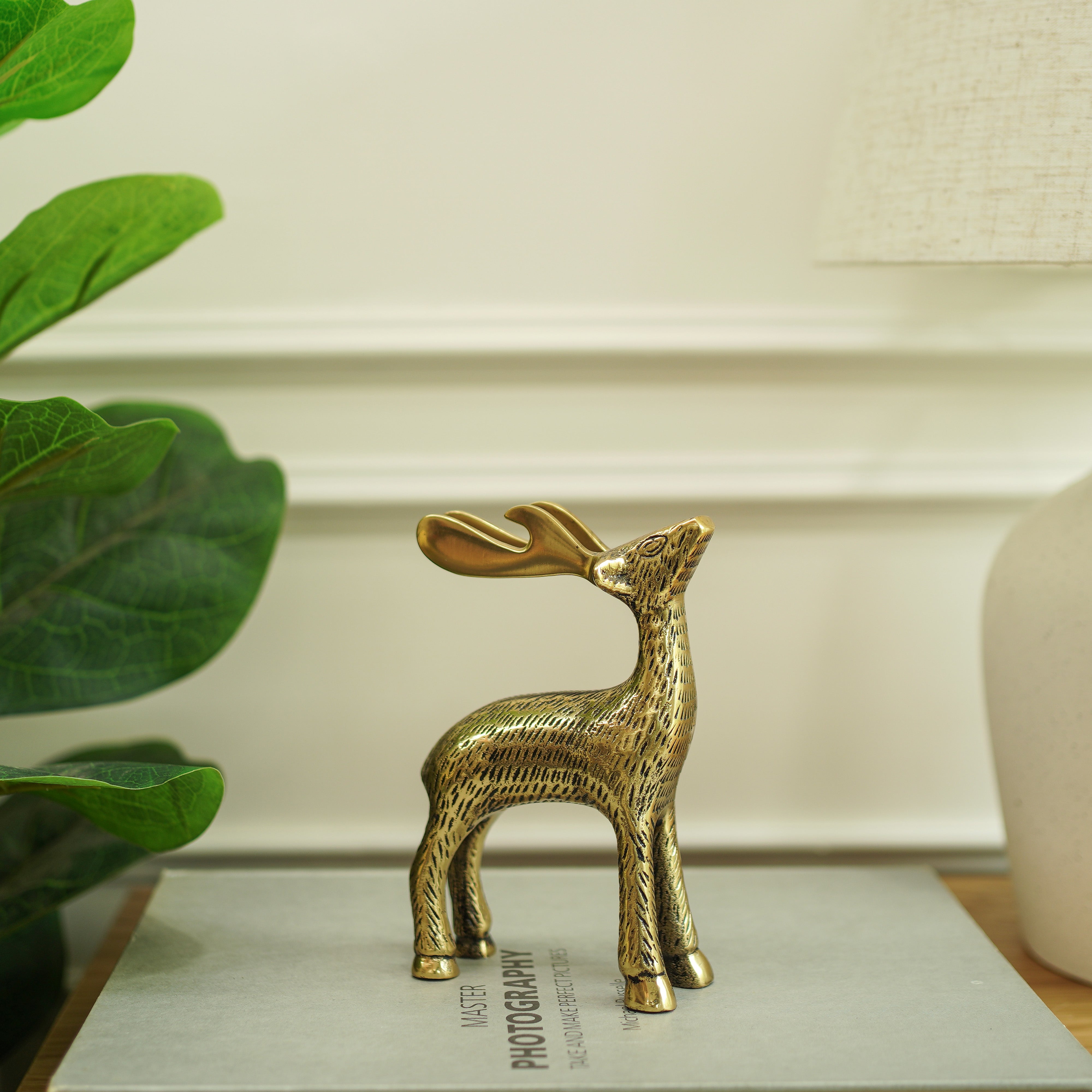 Metal Deer Showpiece | Gold