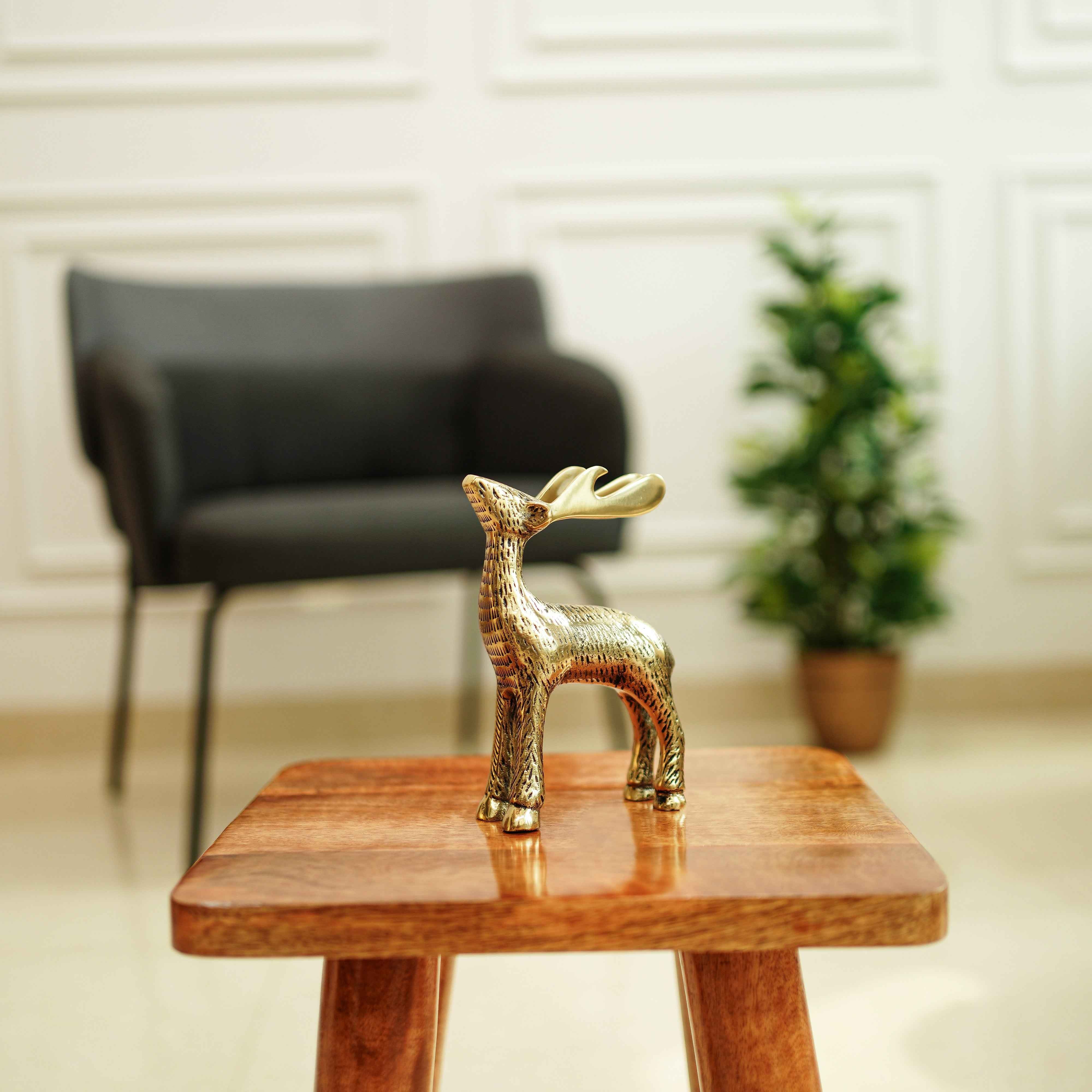 Metal Deer Showpiece | Gold