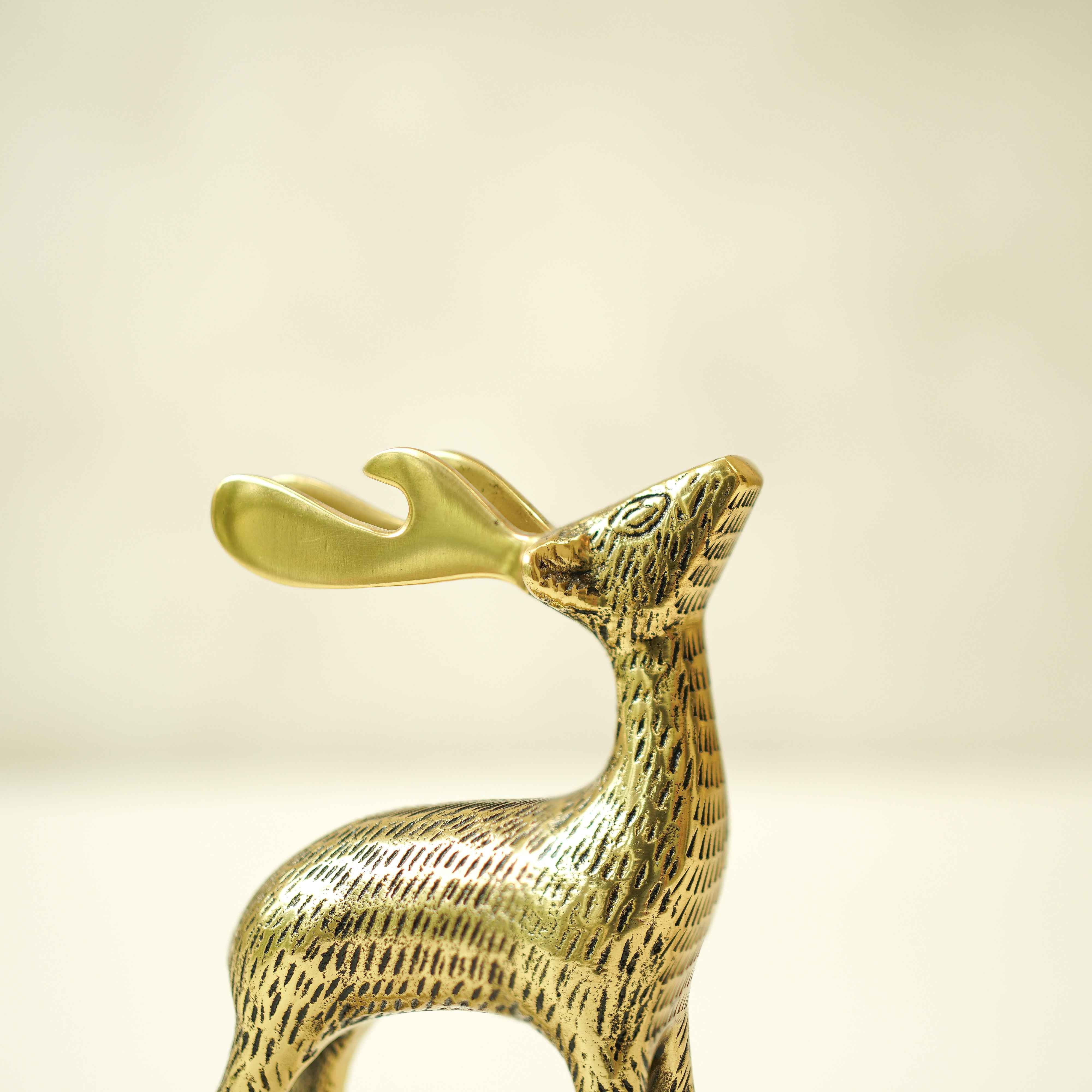 Metal Deer Showpiece | Gold