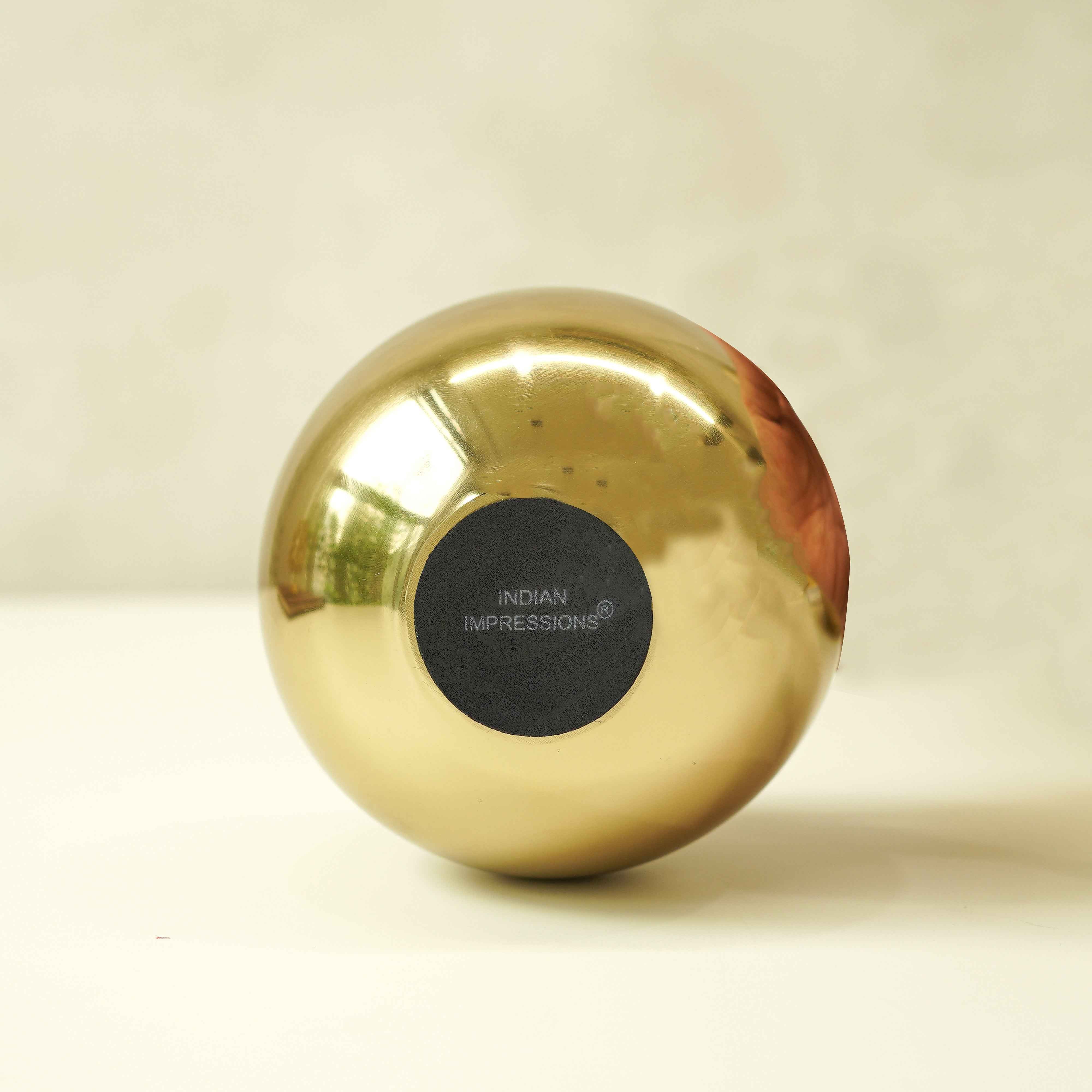 Metal Ball Flower Vase | Gold