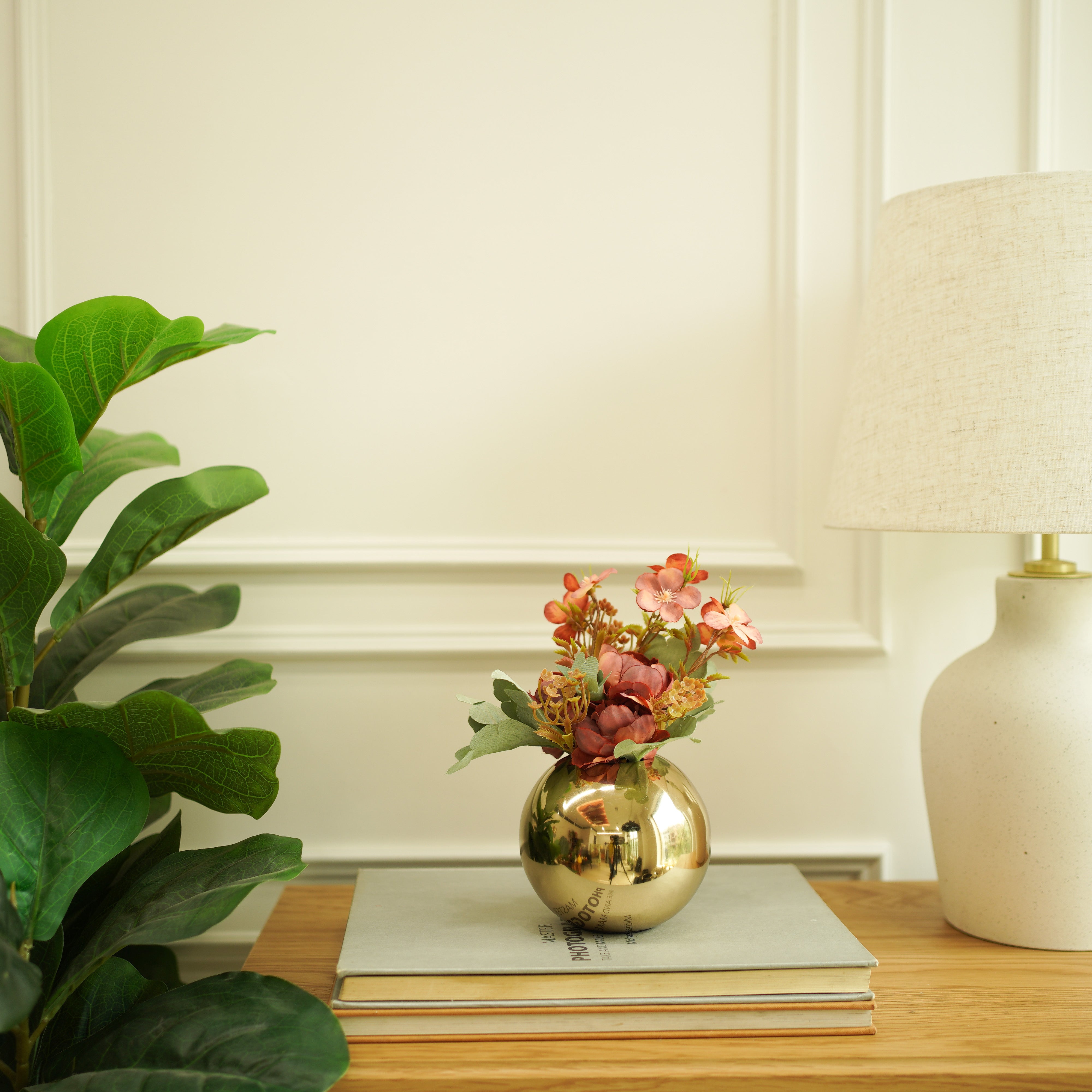 Metal Ball Flower Vase | Gold