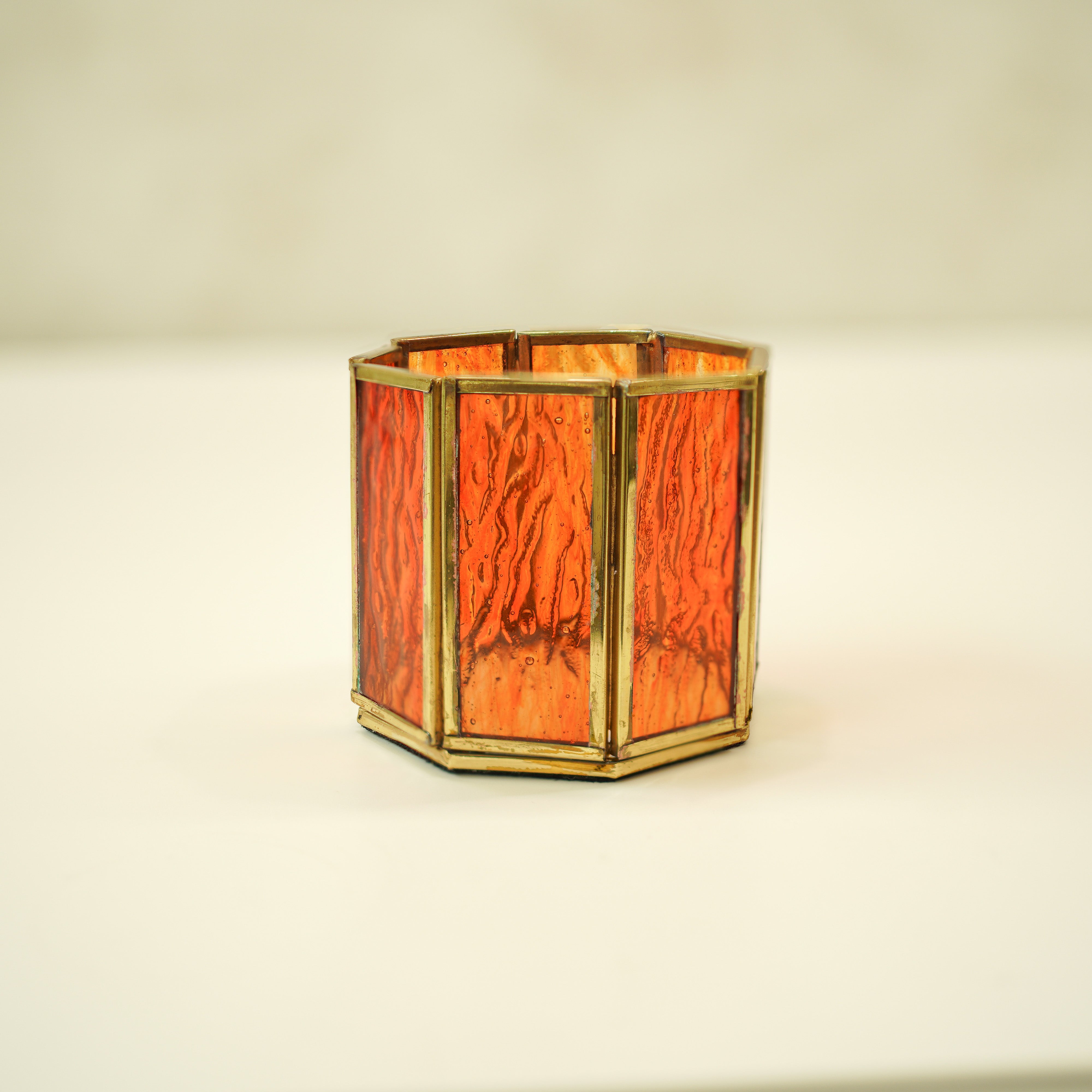 Orange Glass Votive Holder