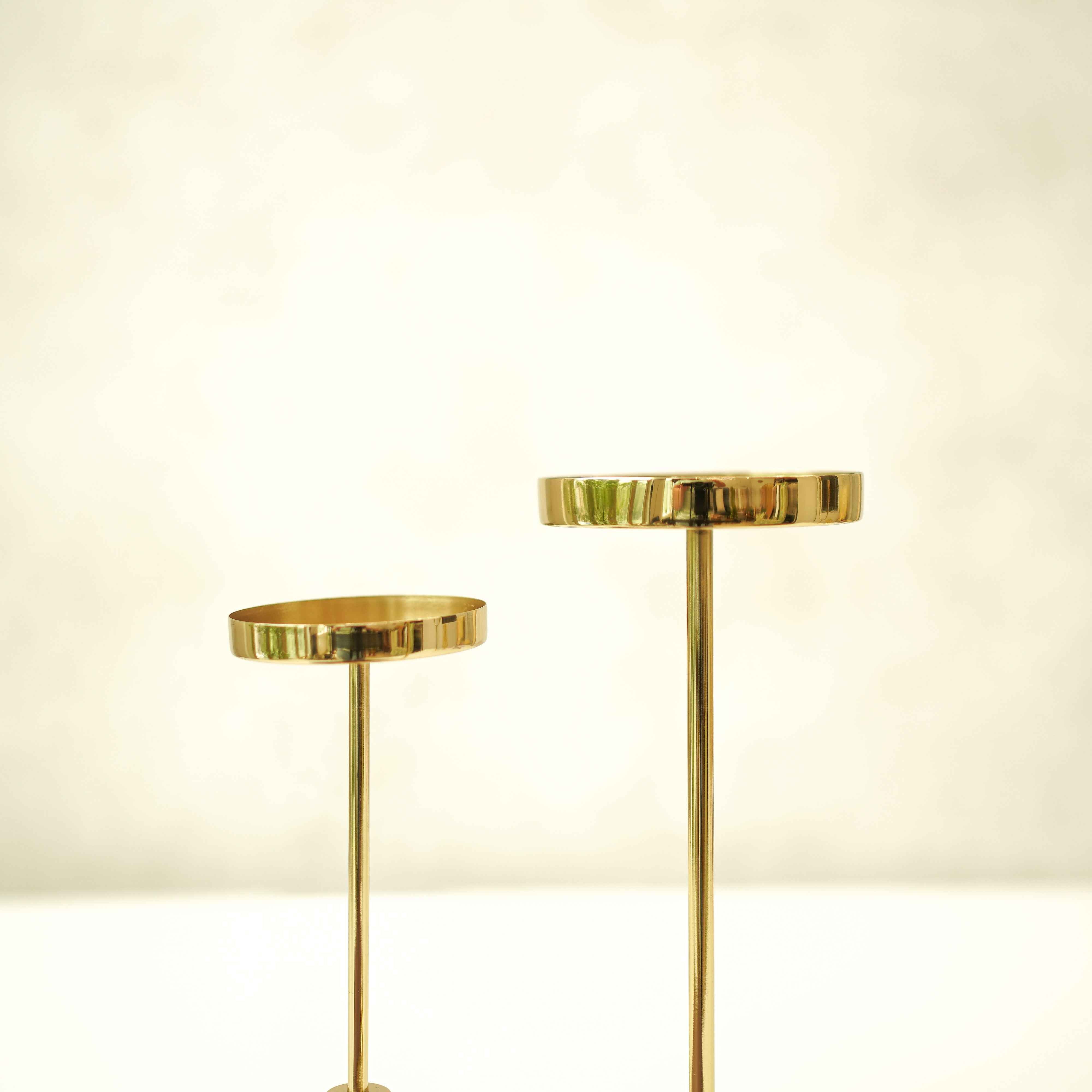 Pillar Candle Holder Set | Gold