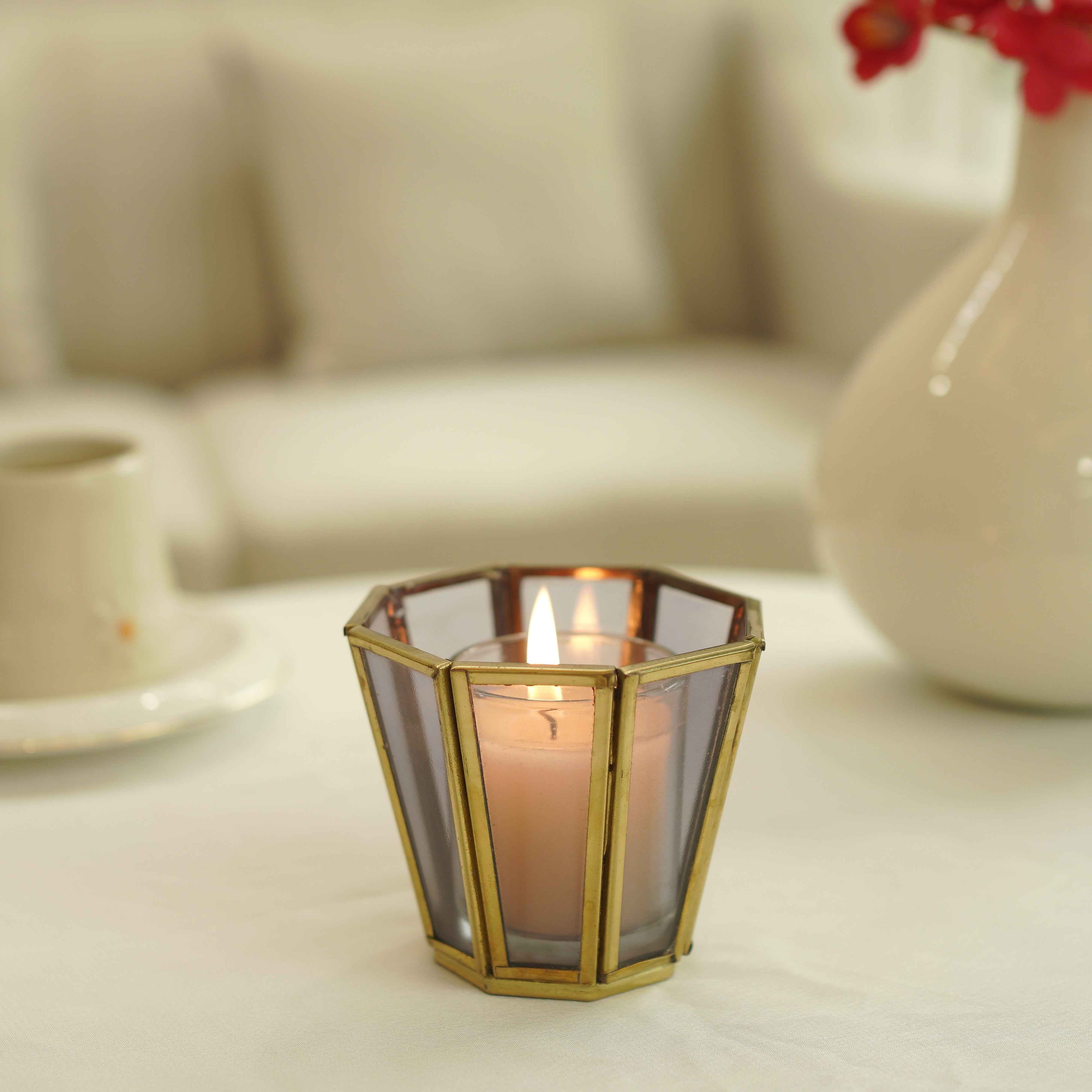 Grey Glass Votive Holder
