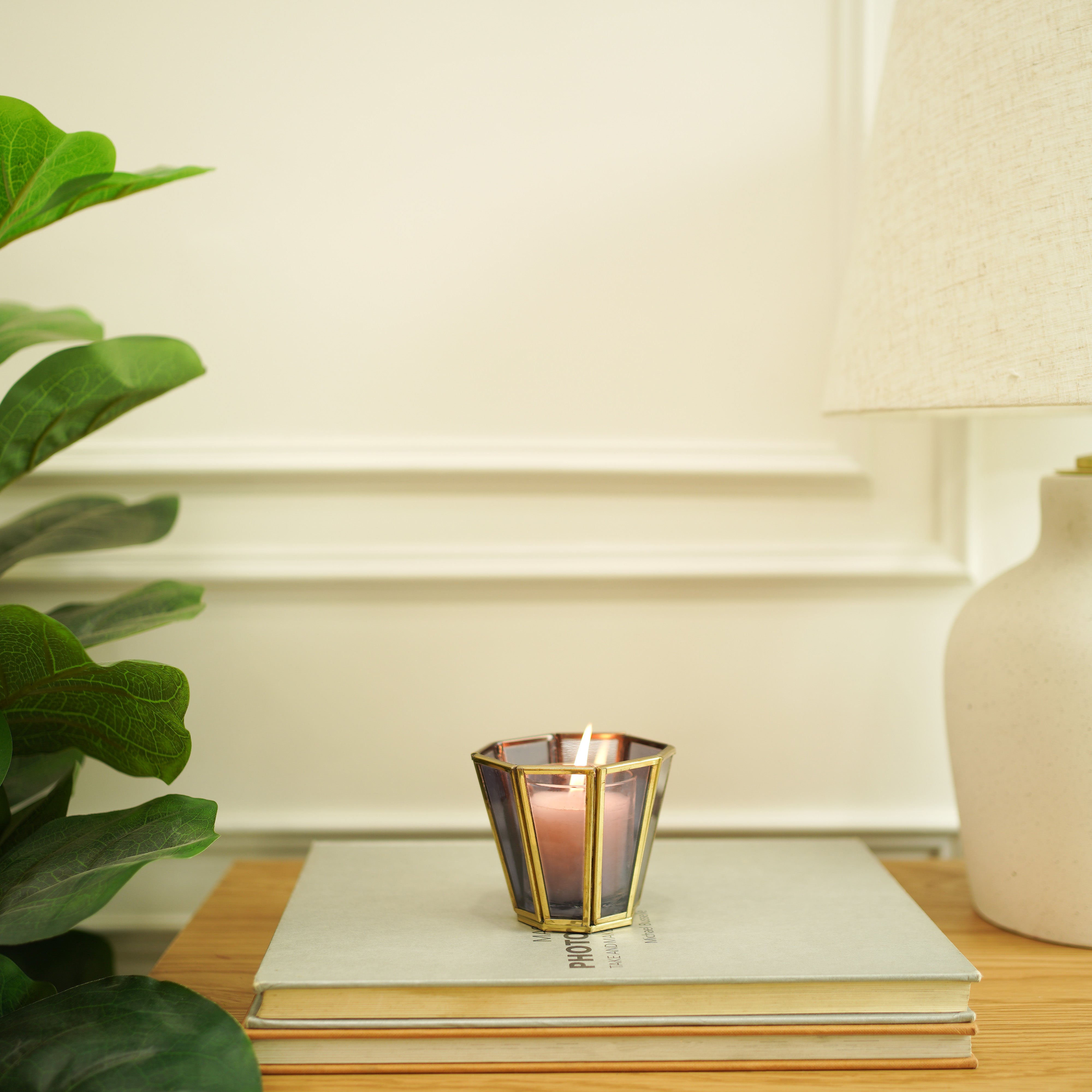 Grey Glass Votive Holder