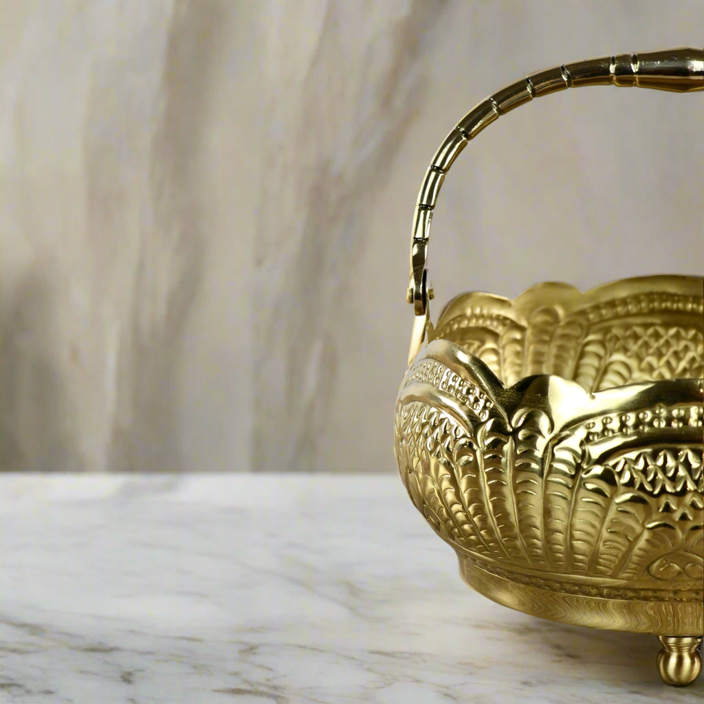 Brass Puspam Basket with gift box