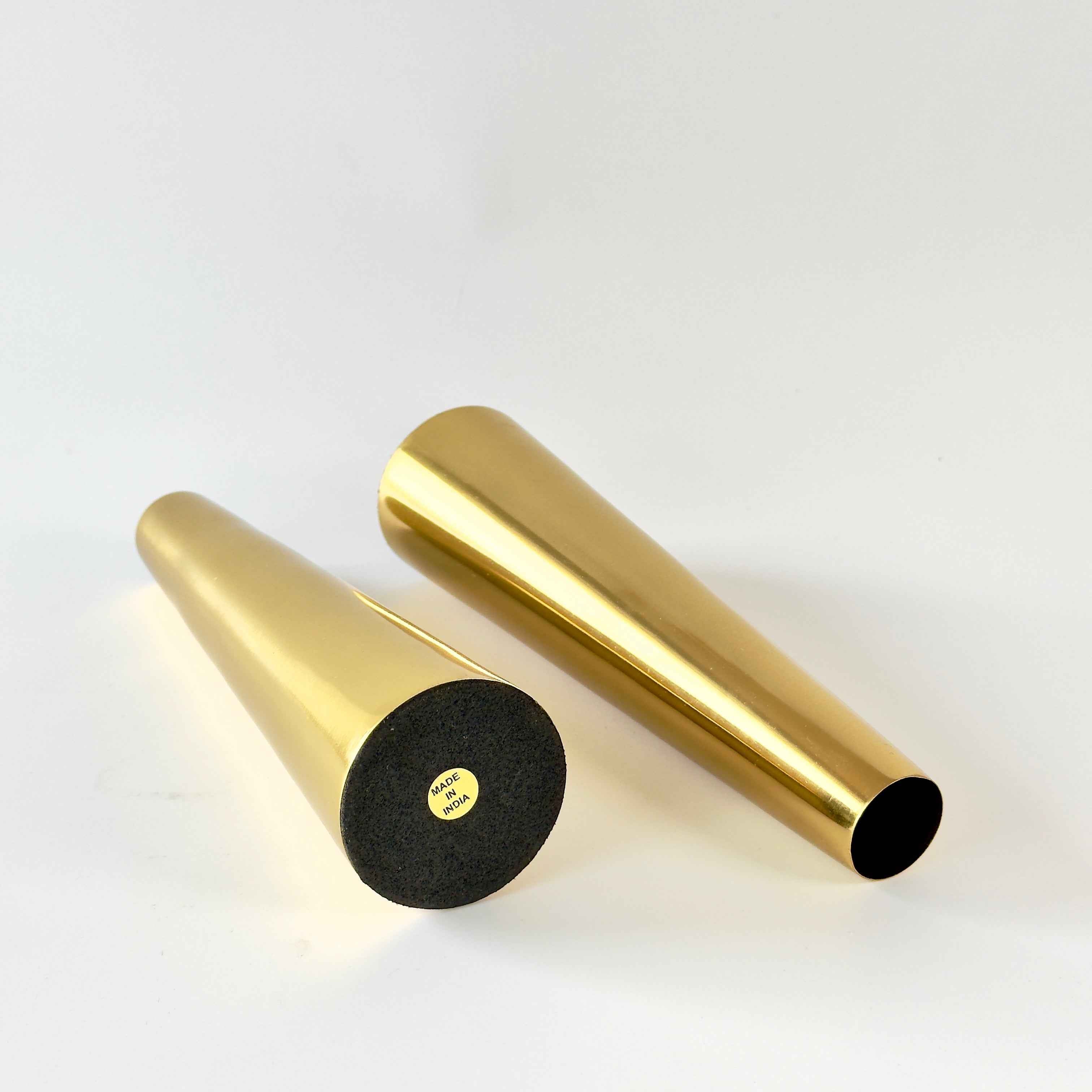 Gold Slim cone vase - set of 2