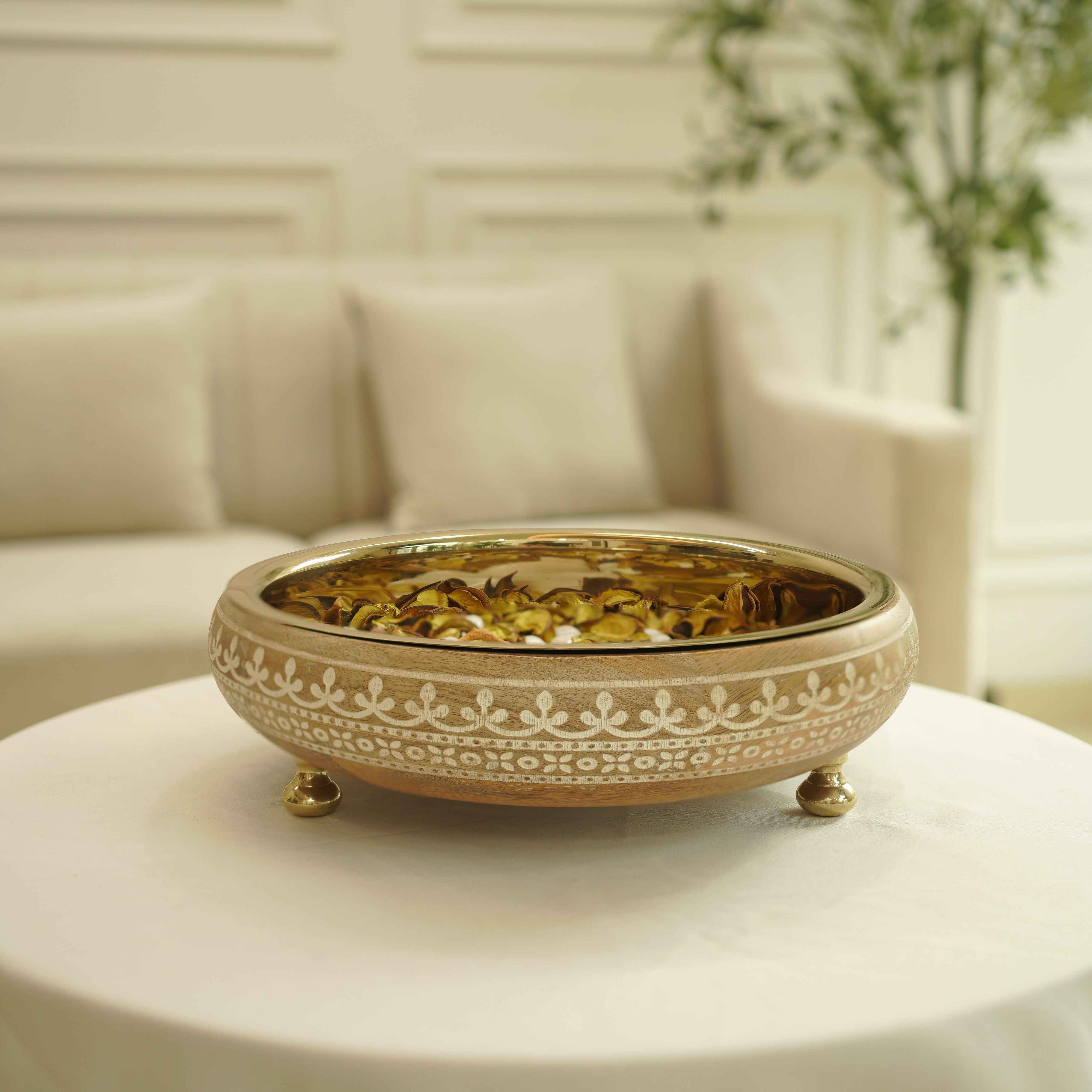 Virasat Urli | Wood & Stainless Steel