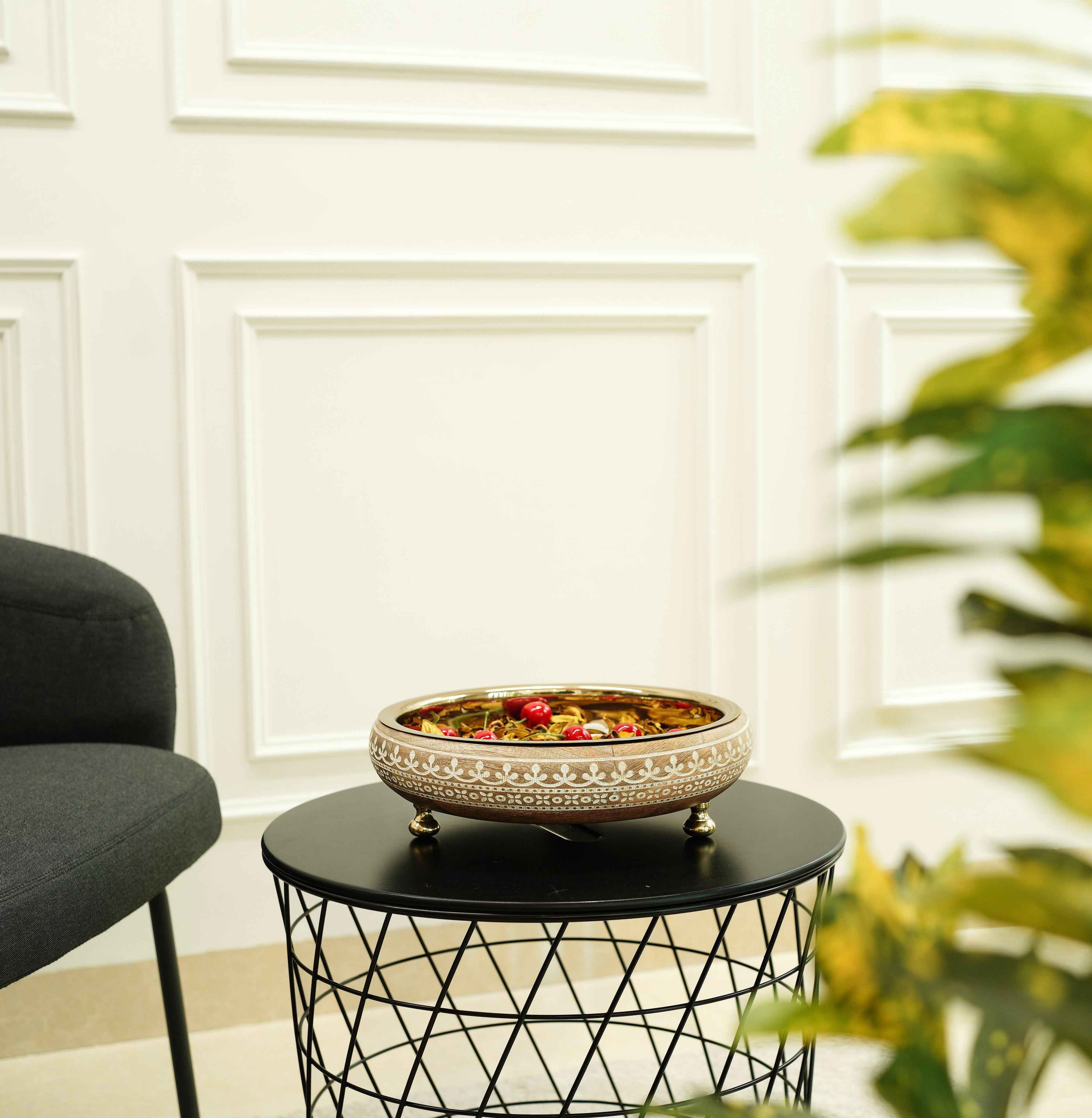 Virasat Urli | Wood & Stainless Steel