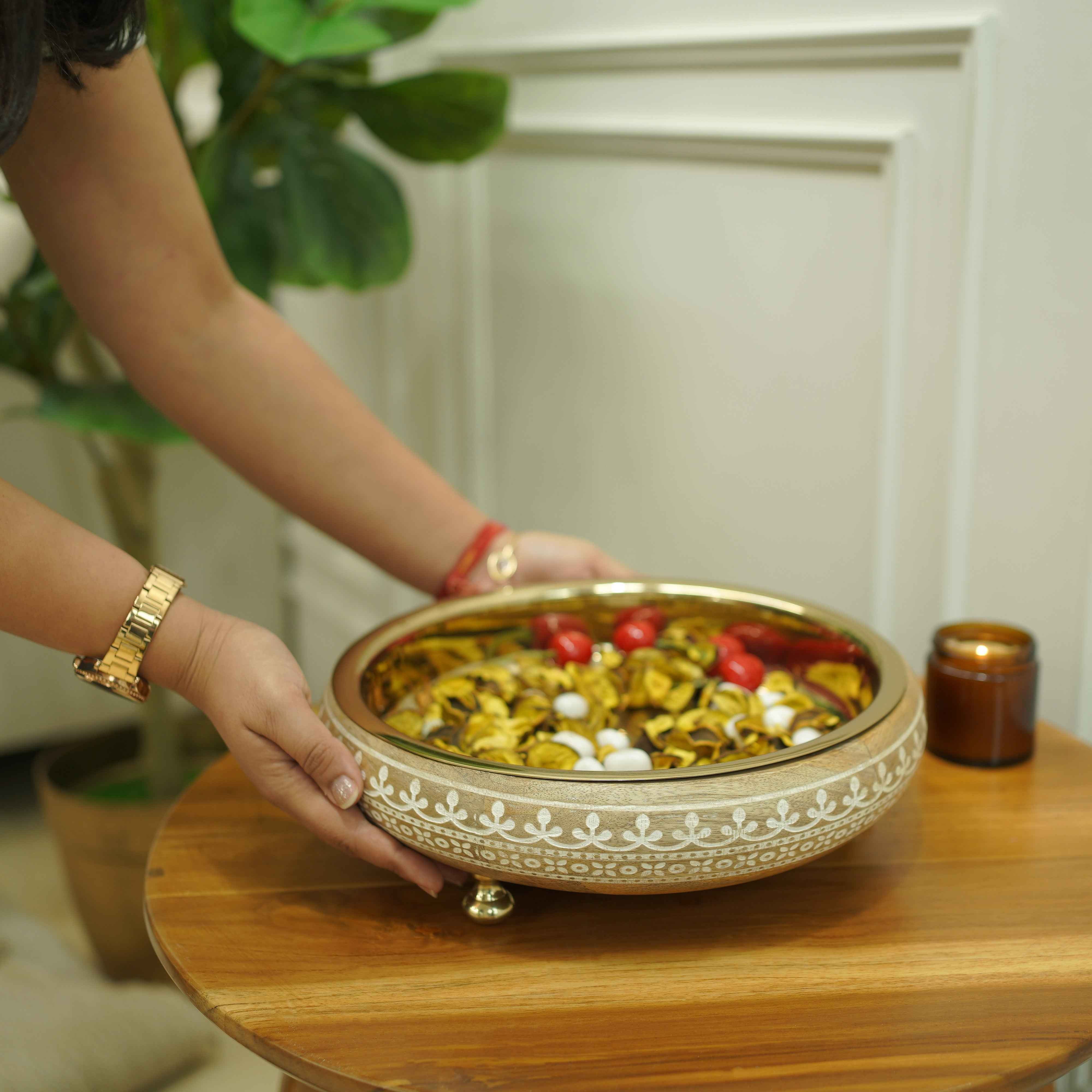 Virasat Urli | Wood & Stainless Steel