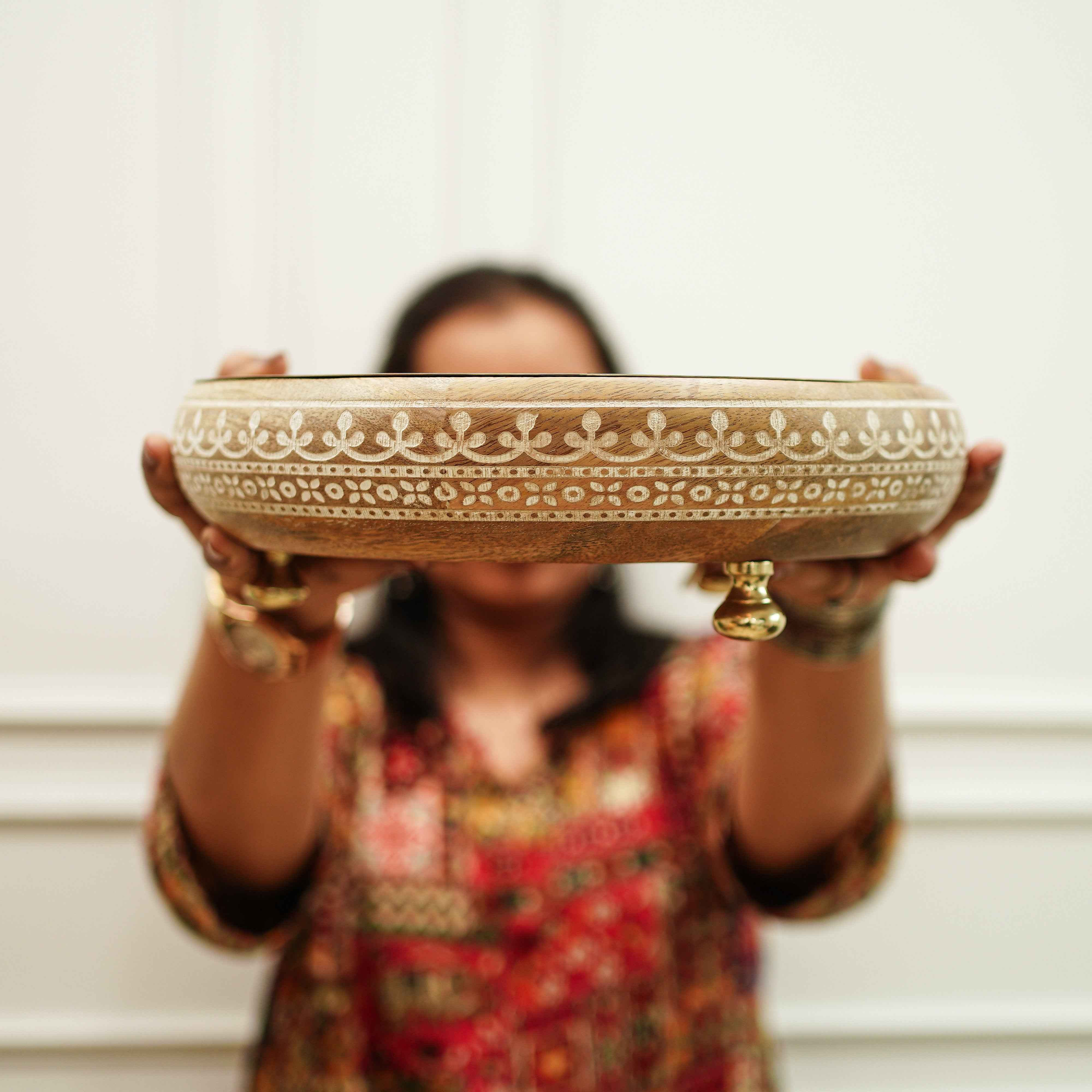 Virasat Urli | Wood & Stainless Steel