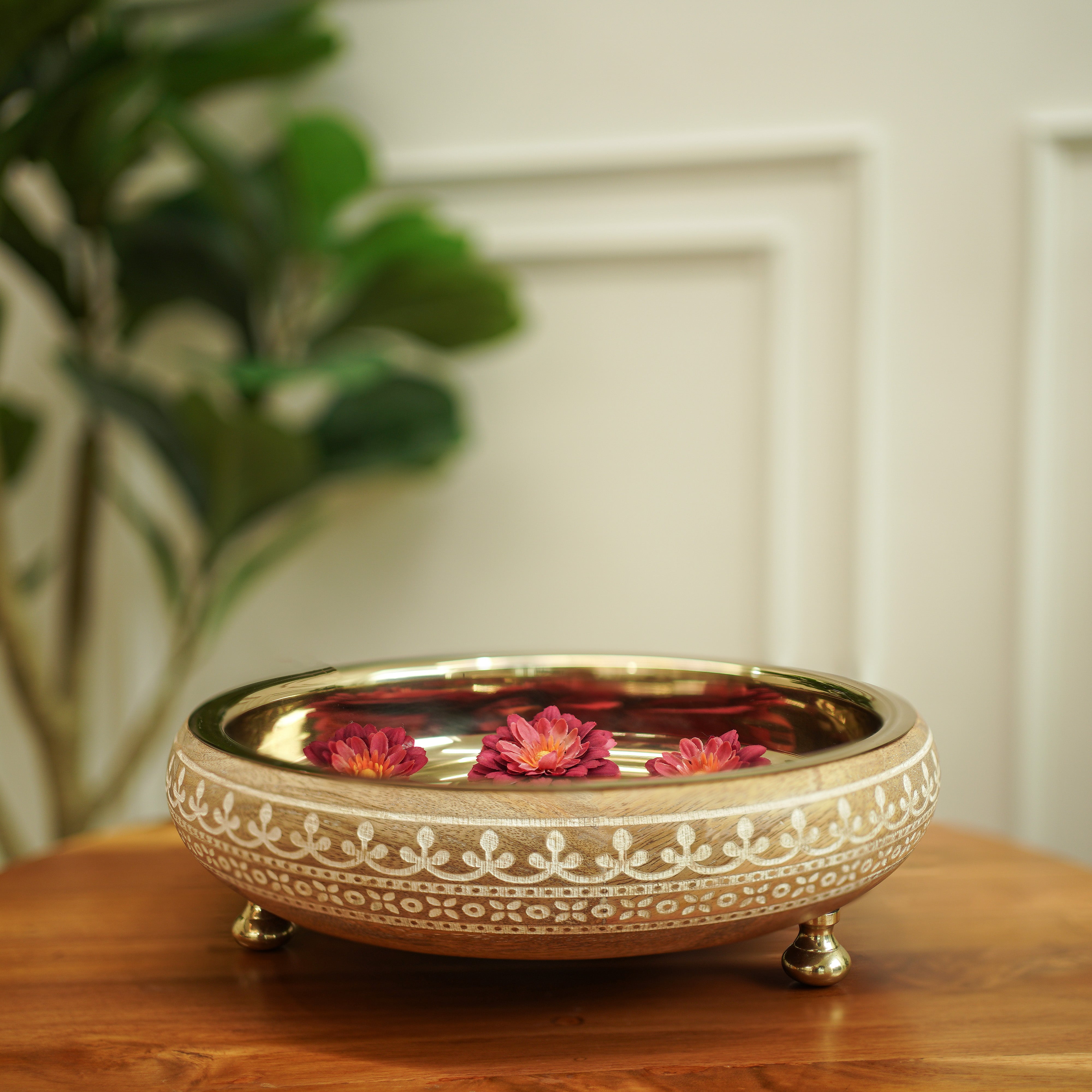 Virasat Urli | Wood & Stainless Steel