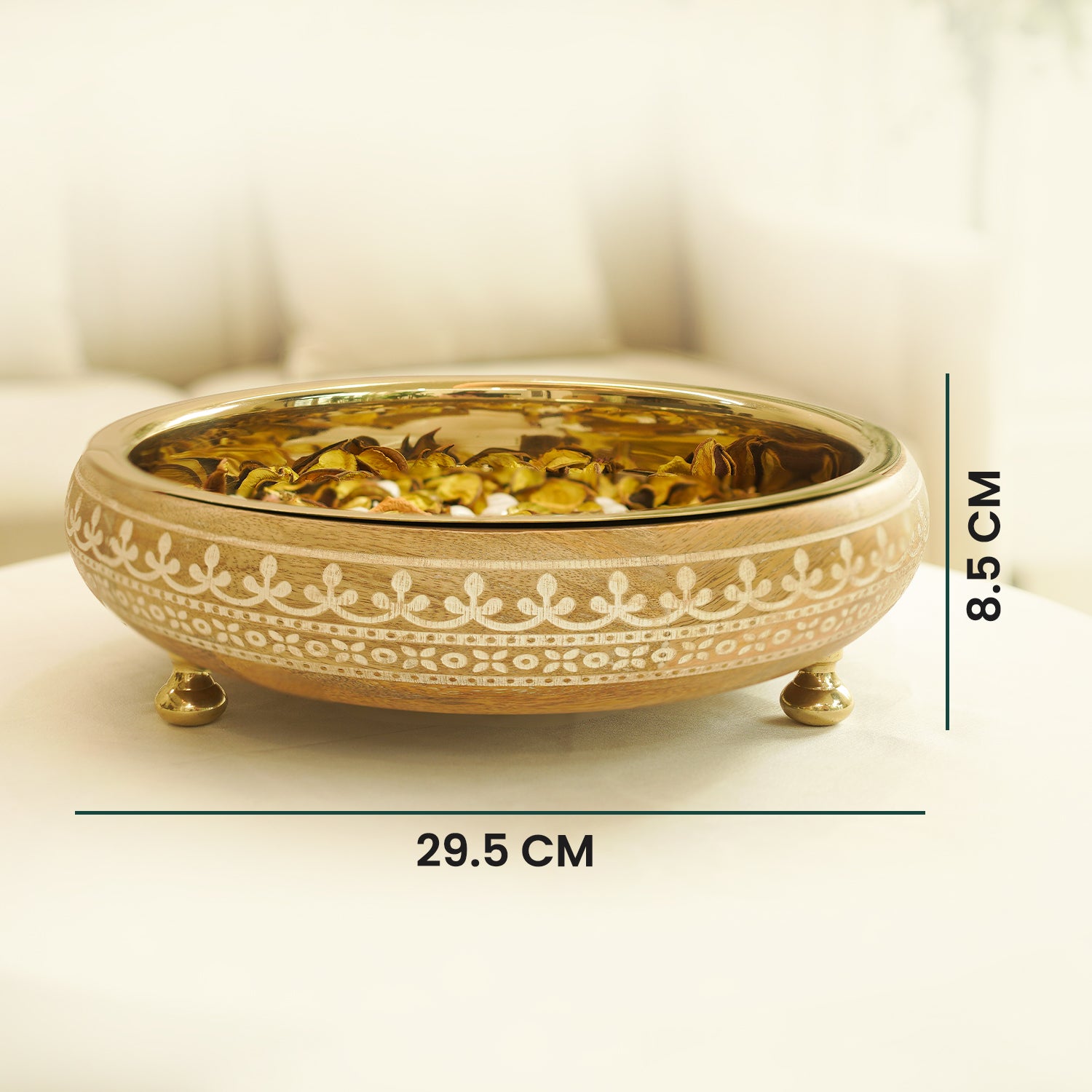 Virasat  Urli | Wood & Stainless Steel