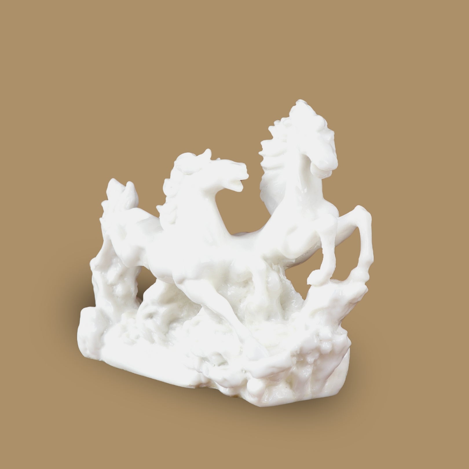 Product image of the Vastu Two White Horses from Indian Impressions, featuring two beautifully crafted white horse figurines symbolizing power, success, and positive energy. Perfect for Vastu corrections, home décor, or gifting, these horses add elegance and harmony to any space, bringing good fortune and strength.