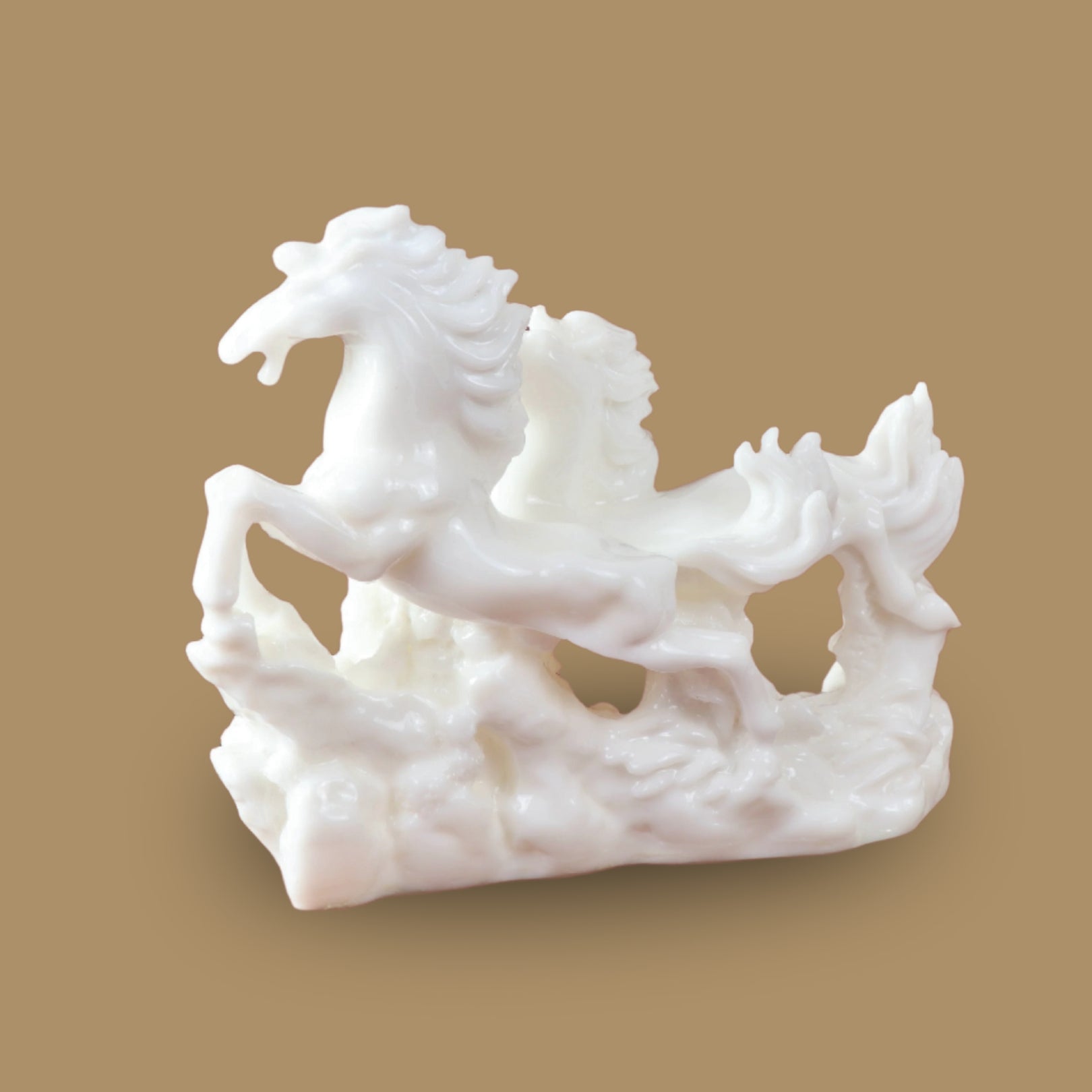 Product image of the Vastu Two White Horses from Indian Impressions, featuring two beautifully crafted white horse figurines symbolizing power, success, and positive energy. Perfect for Vastu corrections, home décor, or gifting, these horses add elegance and harmony to any space, bringing good fortune and strength.
