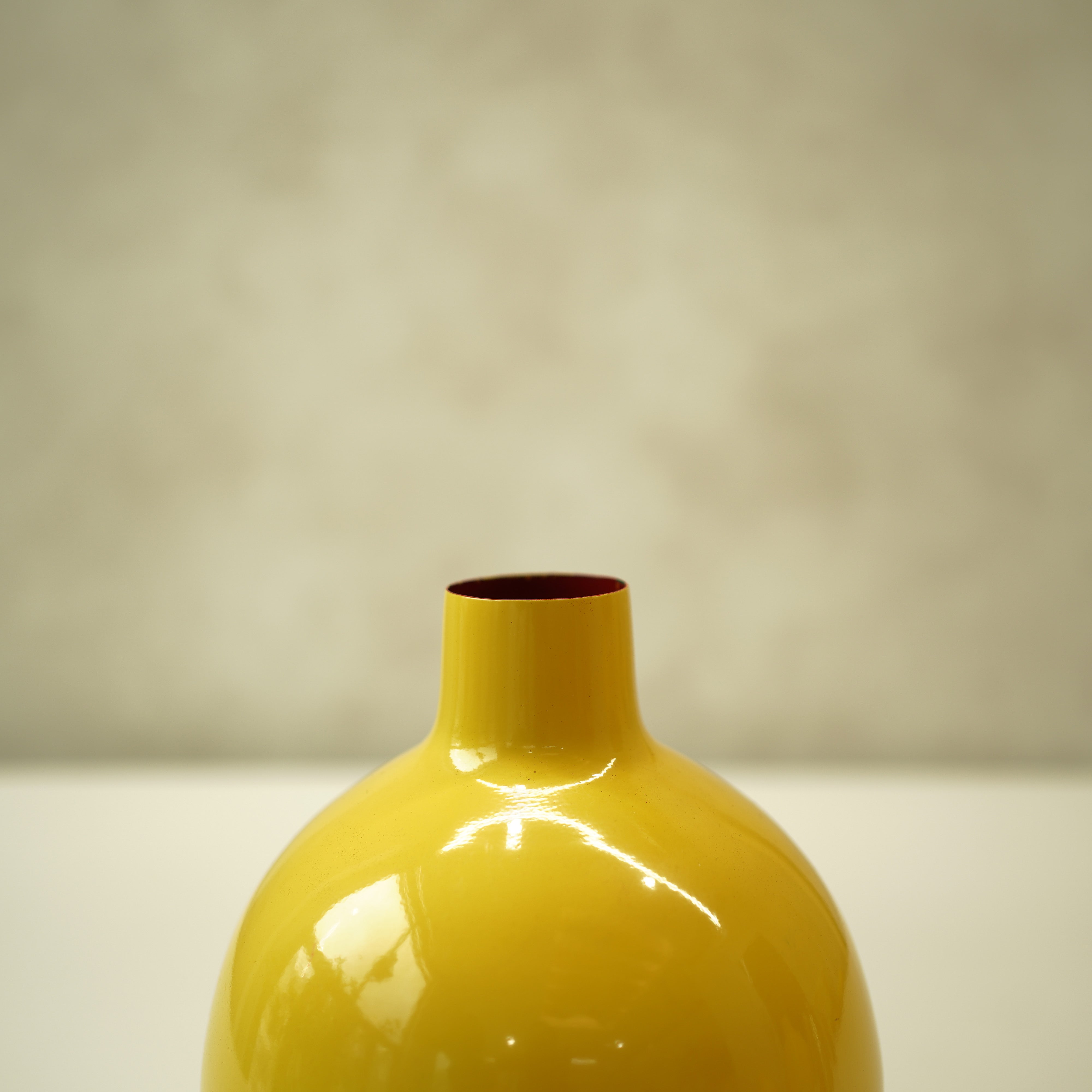 Metal Flower Vase | Yellow