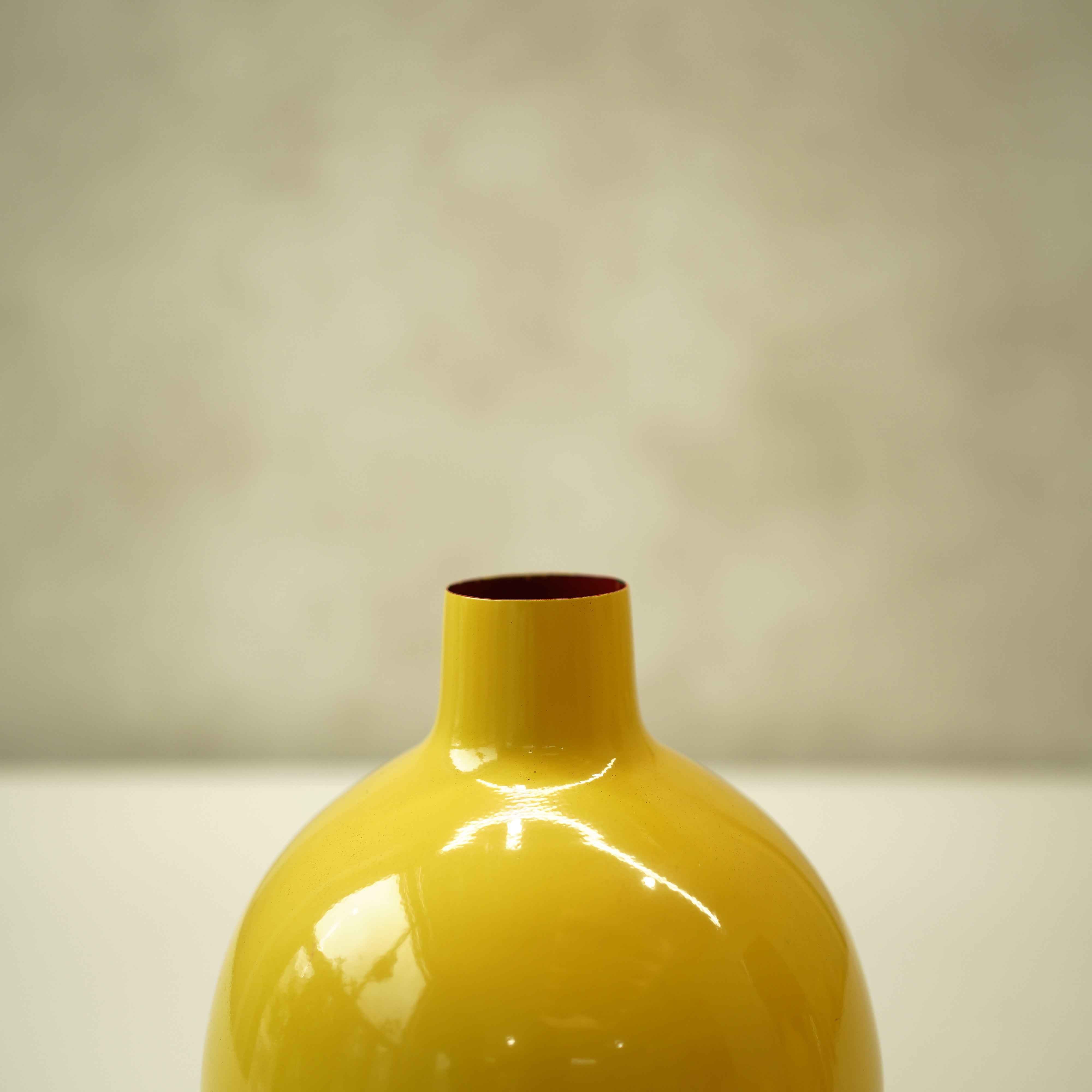 Metal Flower Vase | Yellow