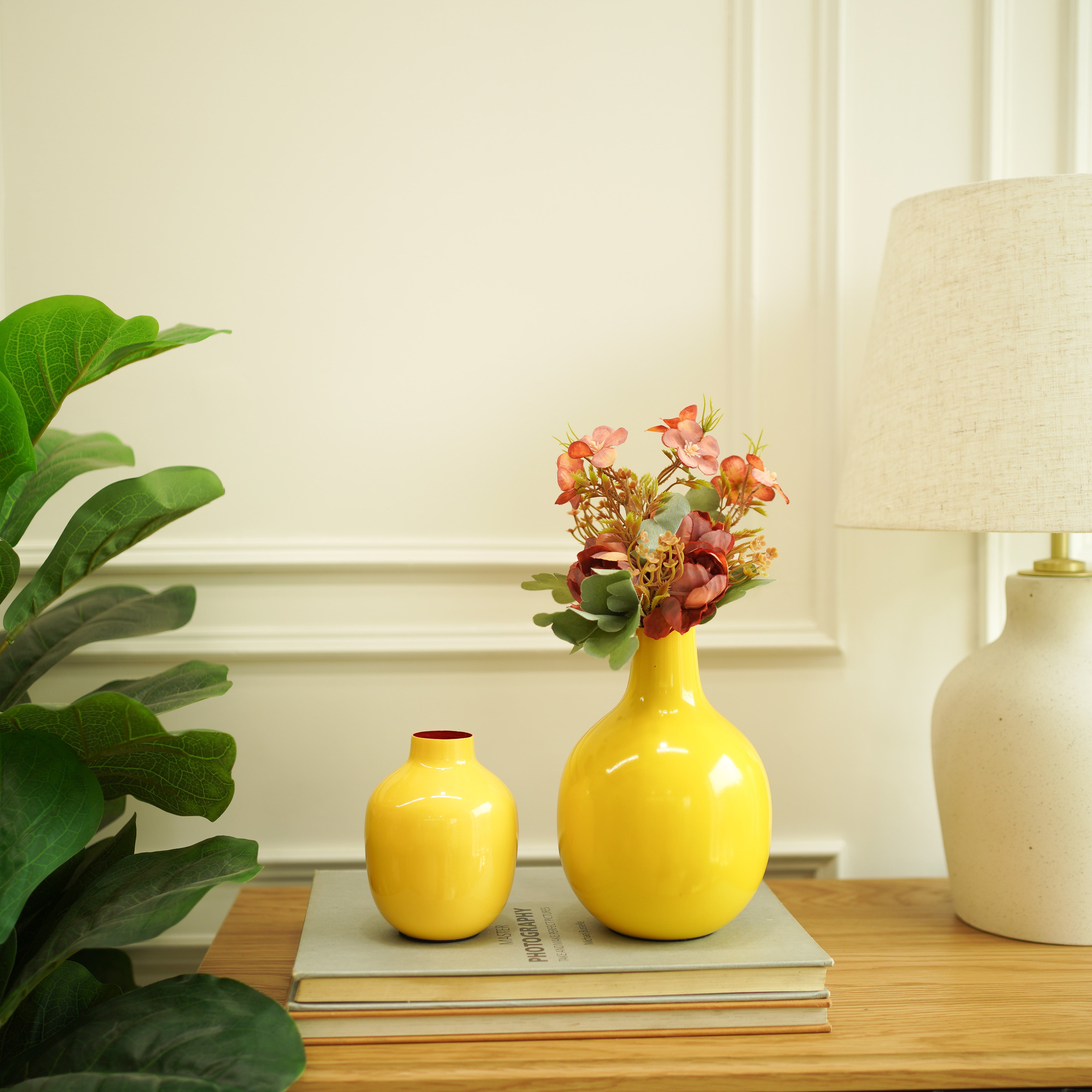 Metal Flower Vase | Yellow