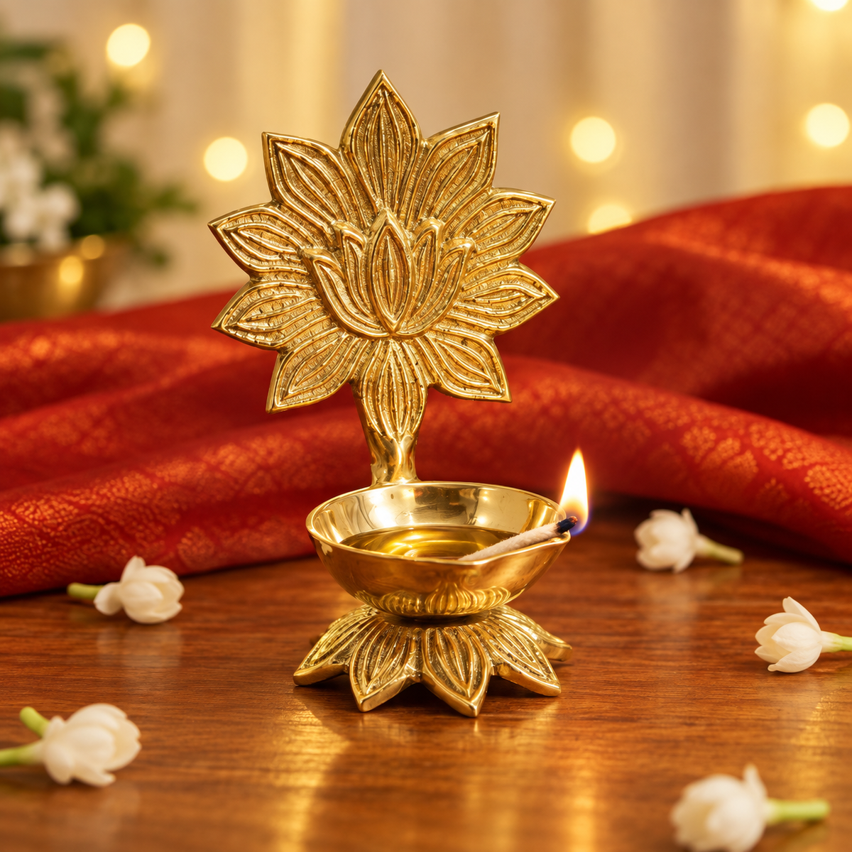 Brass Kamal Diya – festive hero