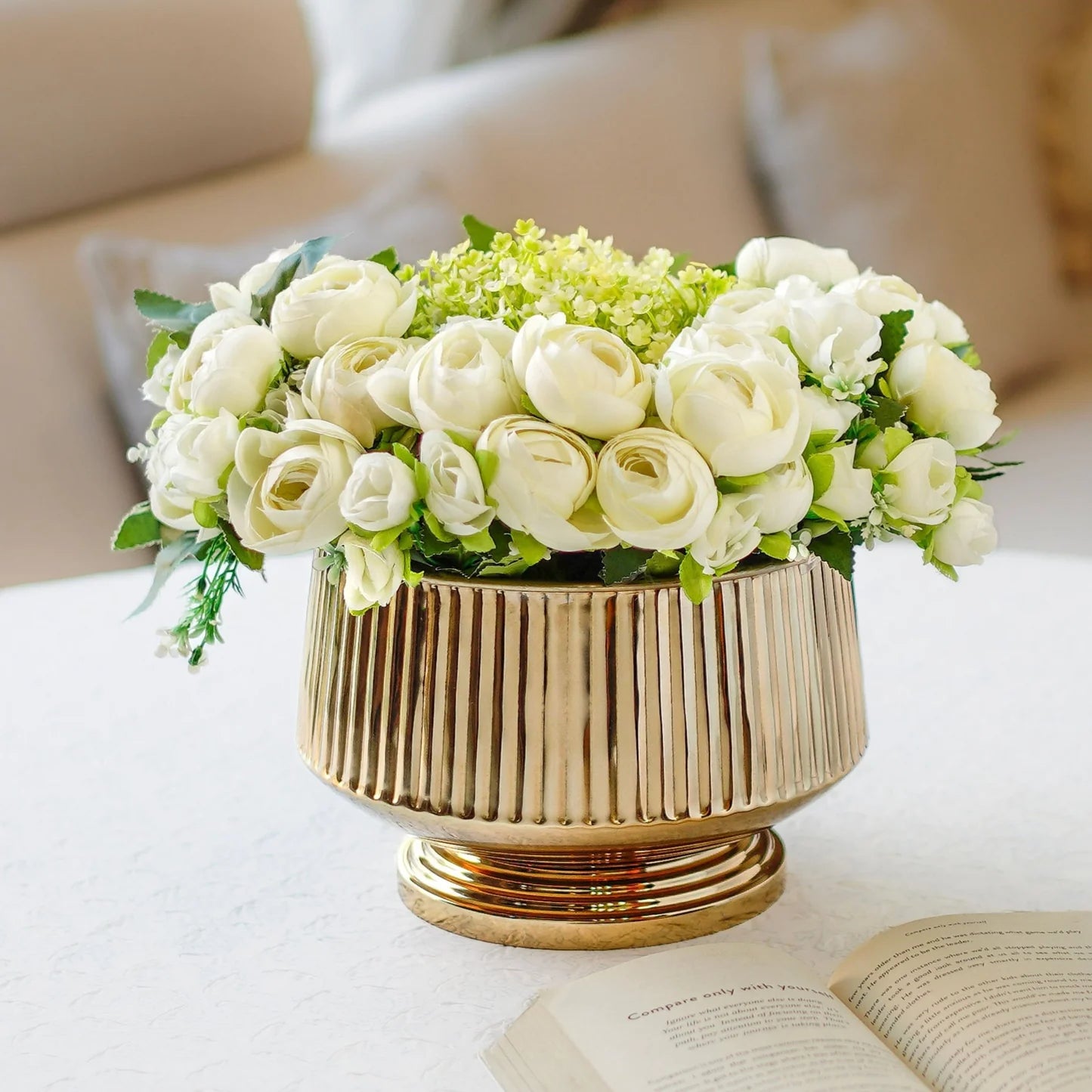 Pedestal Fluted Metal Planter